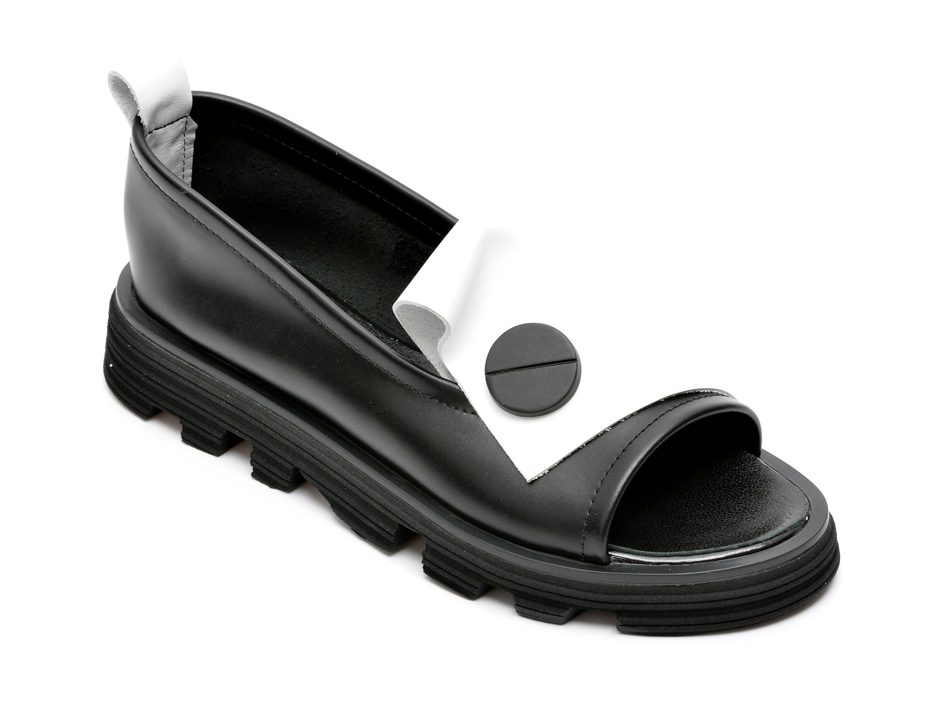 Pantofi IMAGE negri, 230327, din piele naturala 2022 ❤️ Pret Super Black Friday otter.ro imagine noua 2022