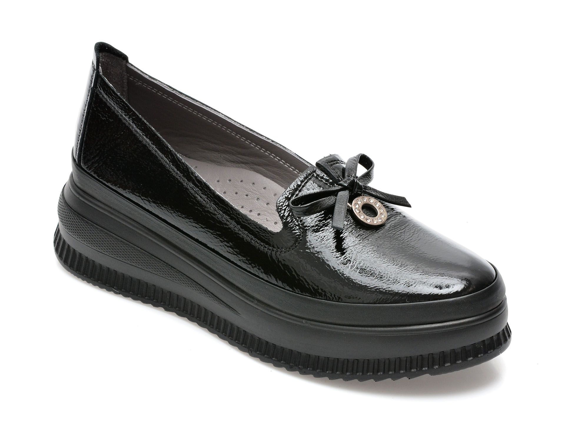 Pantofi IMAGE negri, 314559D, din piele naturala lacuita /femei/pantofi
