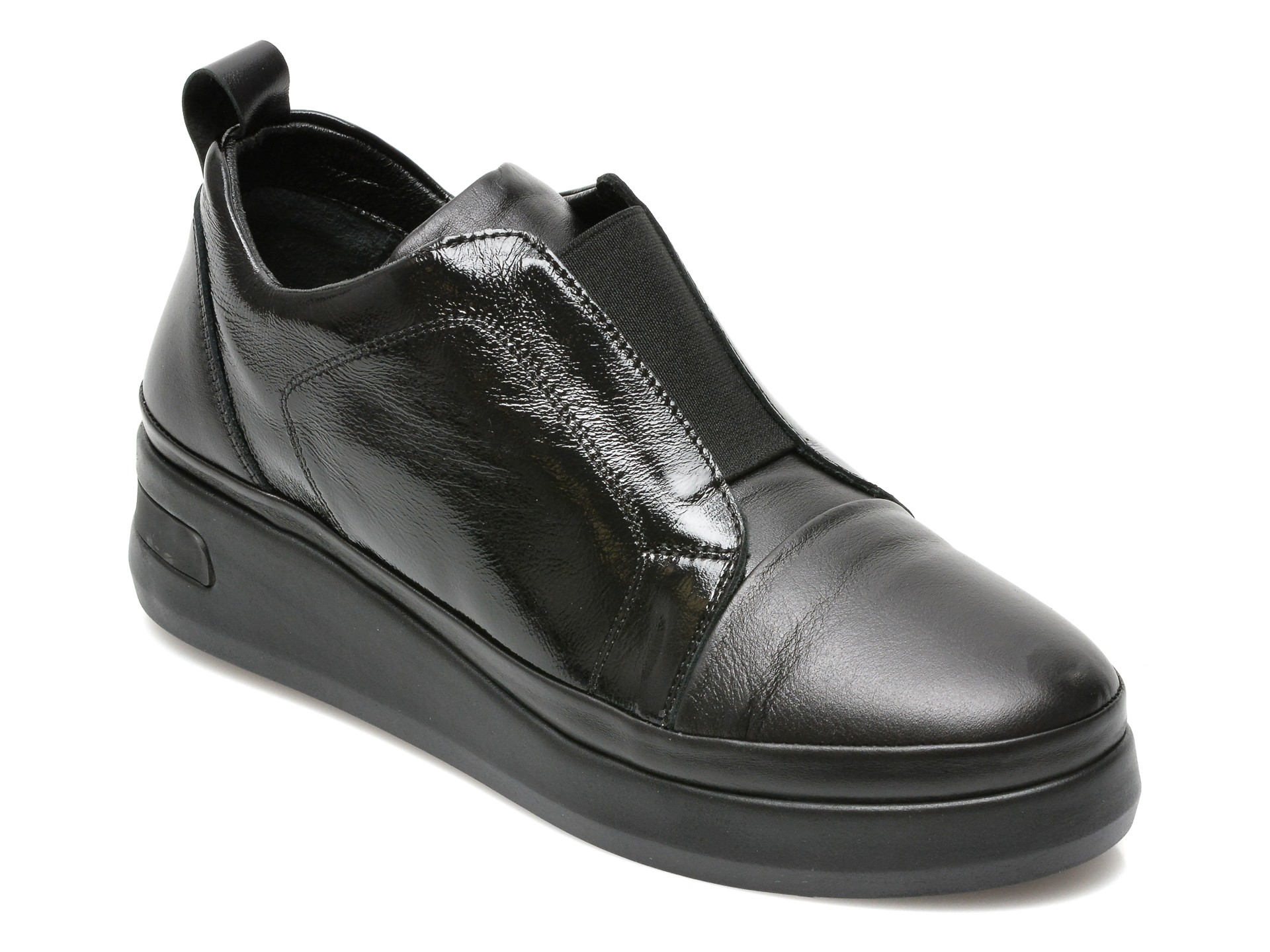 Pantofi IMAGE negri, 601472, din piele naturala Image imagine noua