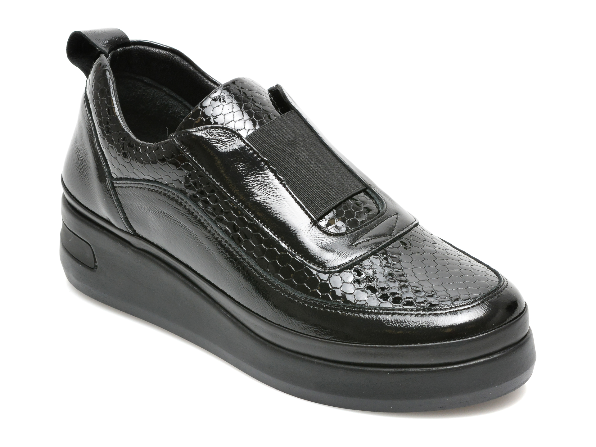 Pantofi IMAGE negri, 601473, din piele naturala lacuita imagine reduceri black friday 2021 Image