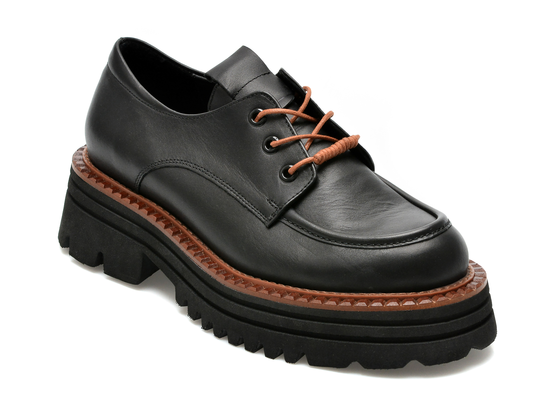Pantofi IMAGE negri, 664045, din piele naturala imagine reduceri black friday 2021 Image