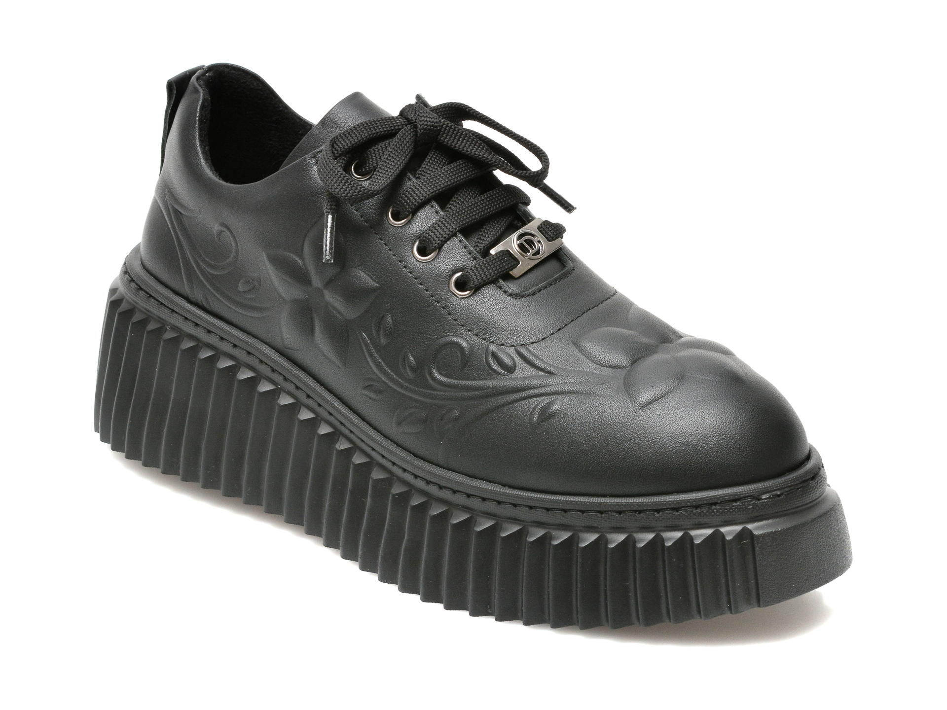 Pantofi IMAGE negri, 82212, din piele naturala Image imagine noua