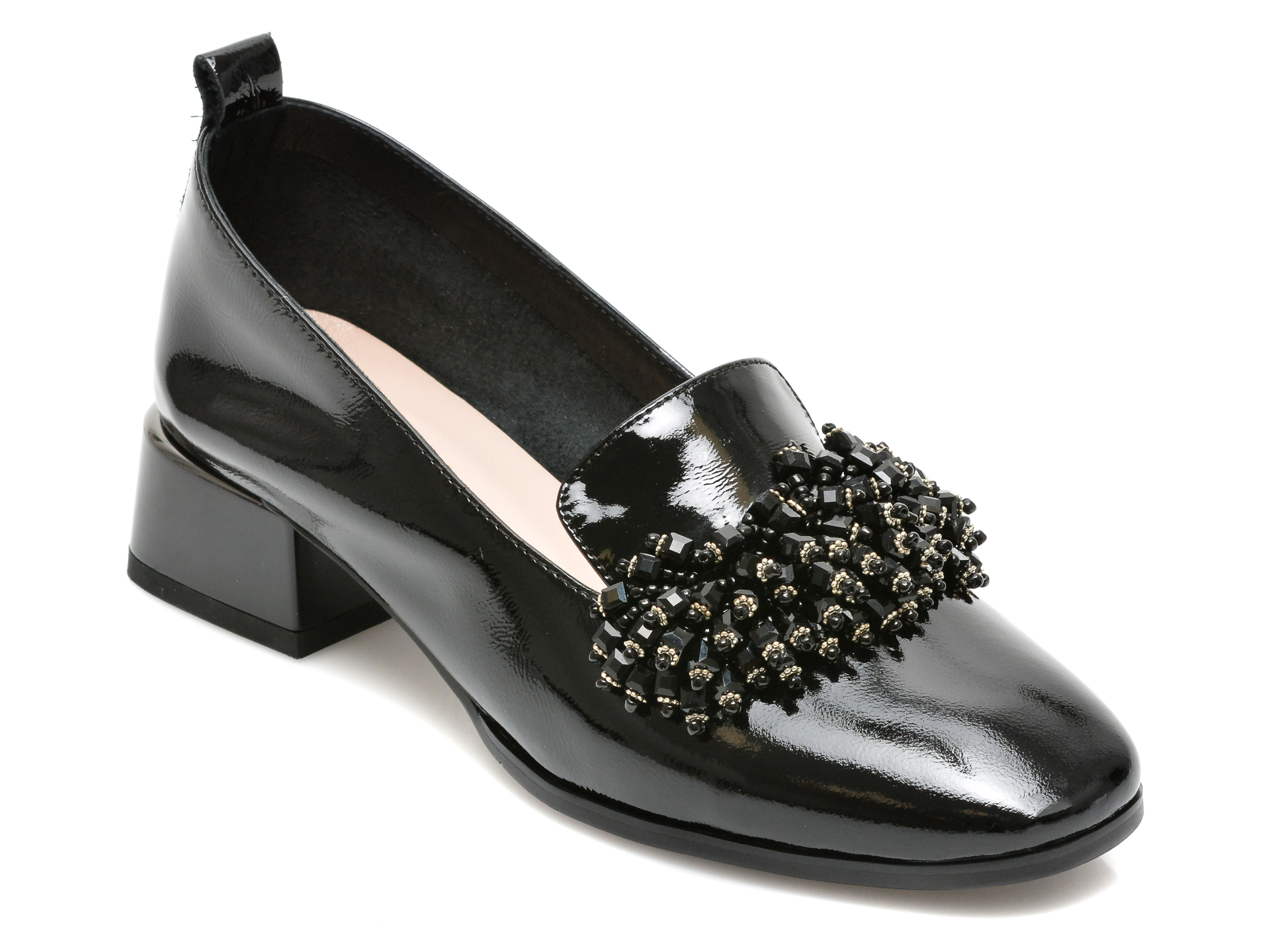 Pantofi IMAGE negri, H551343, din piele naturala lacuita Image imagine noua