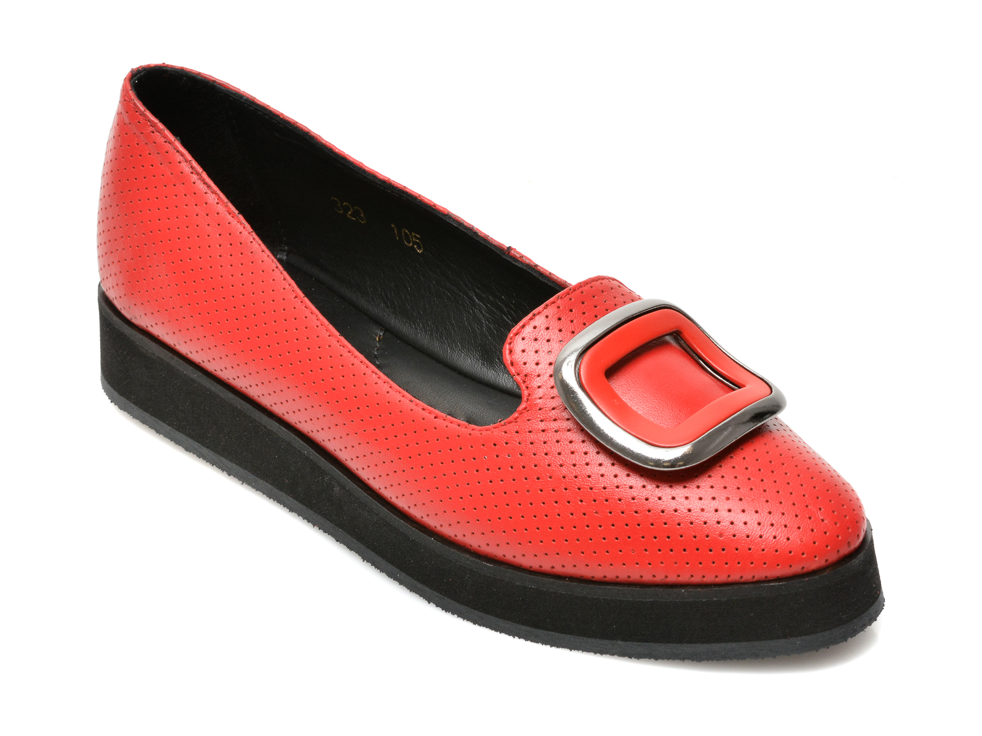 Pantofi IMAGE rosii, 167324, din piele naturala Image imagine noua