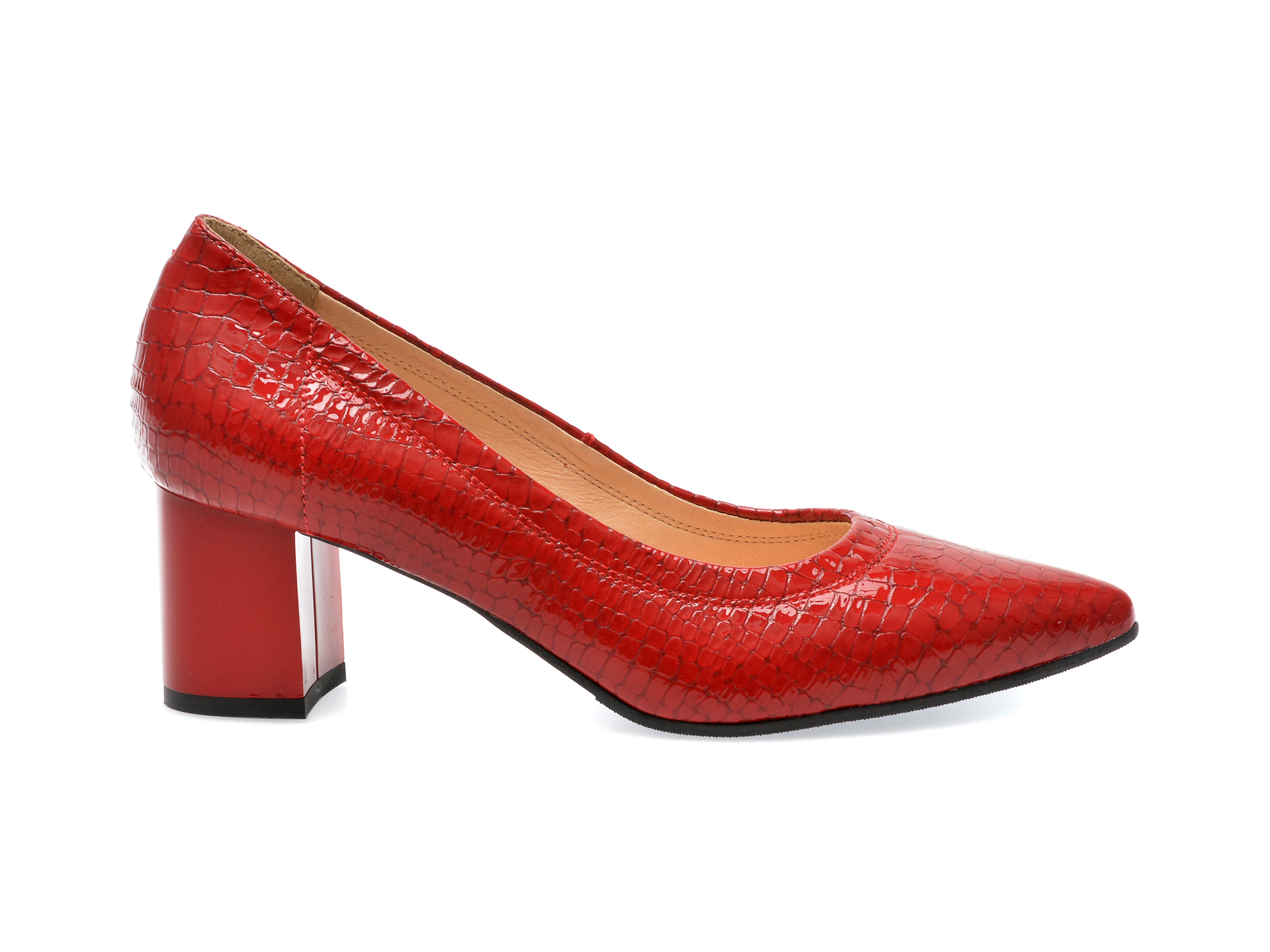 Poze Pantofi IMAGE rosii, 5841, din piele naturala lacuita Otter