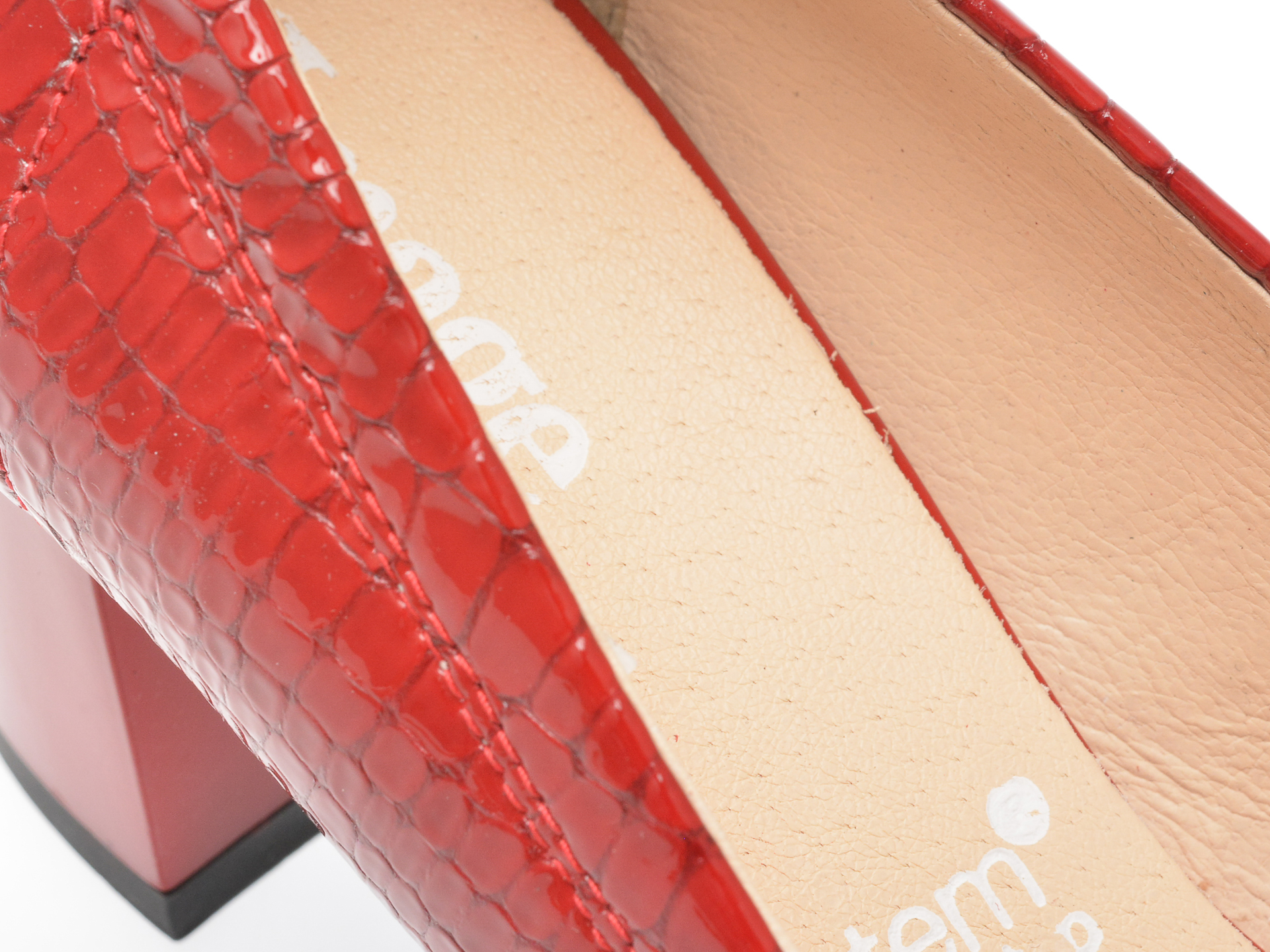 Poze Pantofi IMAGE rosii, 5841, din piele naturala lacuita Otter