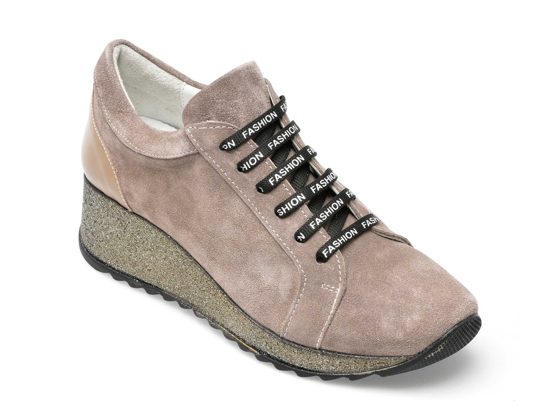 Pantofi LABOUR gri, 30006, din piele intoarsa -Gri Femei