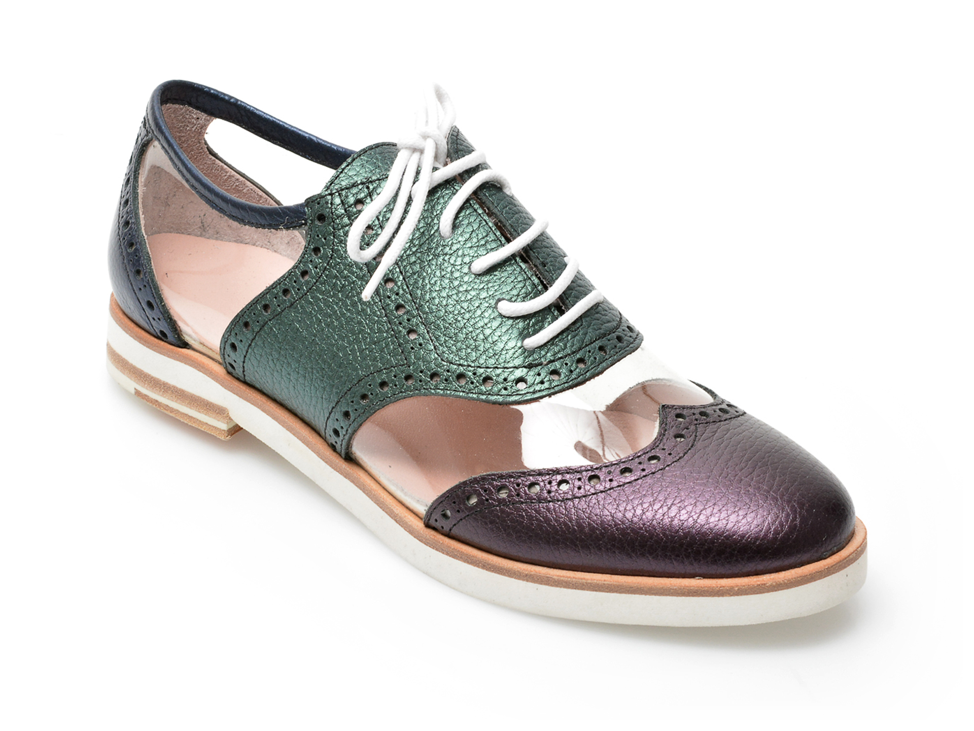 Pantofi LABOUR verzi, 403, din piele naturala /femei/pantofi imagine noua