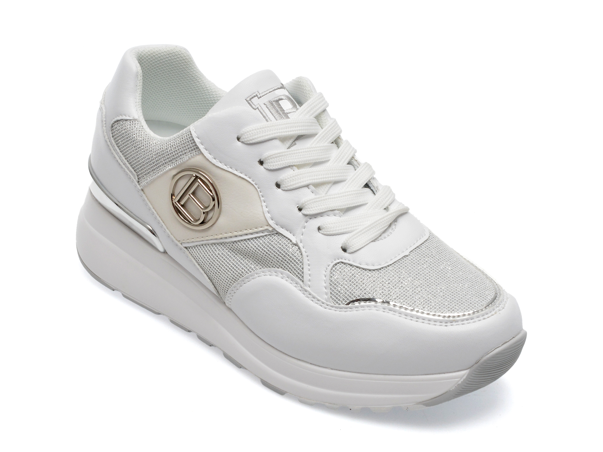 Pantofi LAURA BIAGIOTTI albi, 8009, din piele ecologica