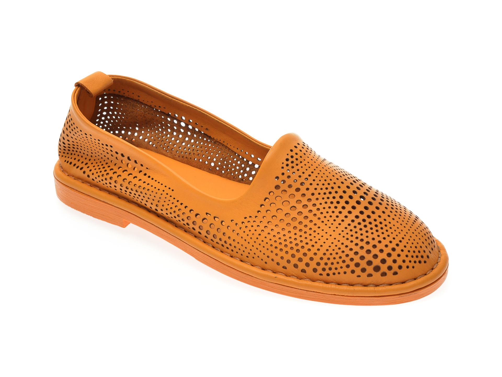 Pantofi LE BERDE portocalii, 31, din piele naturala New