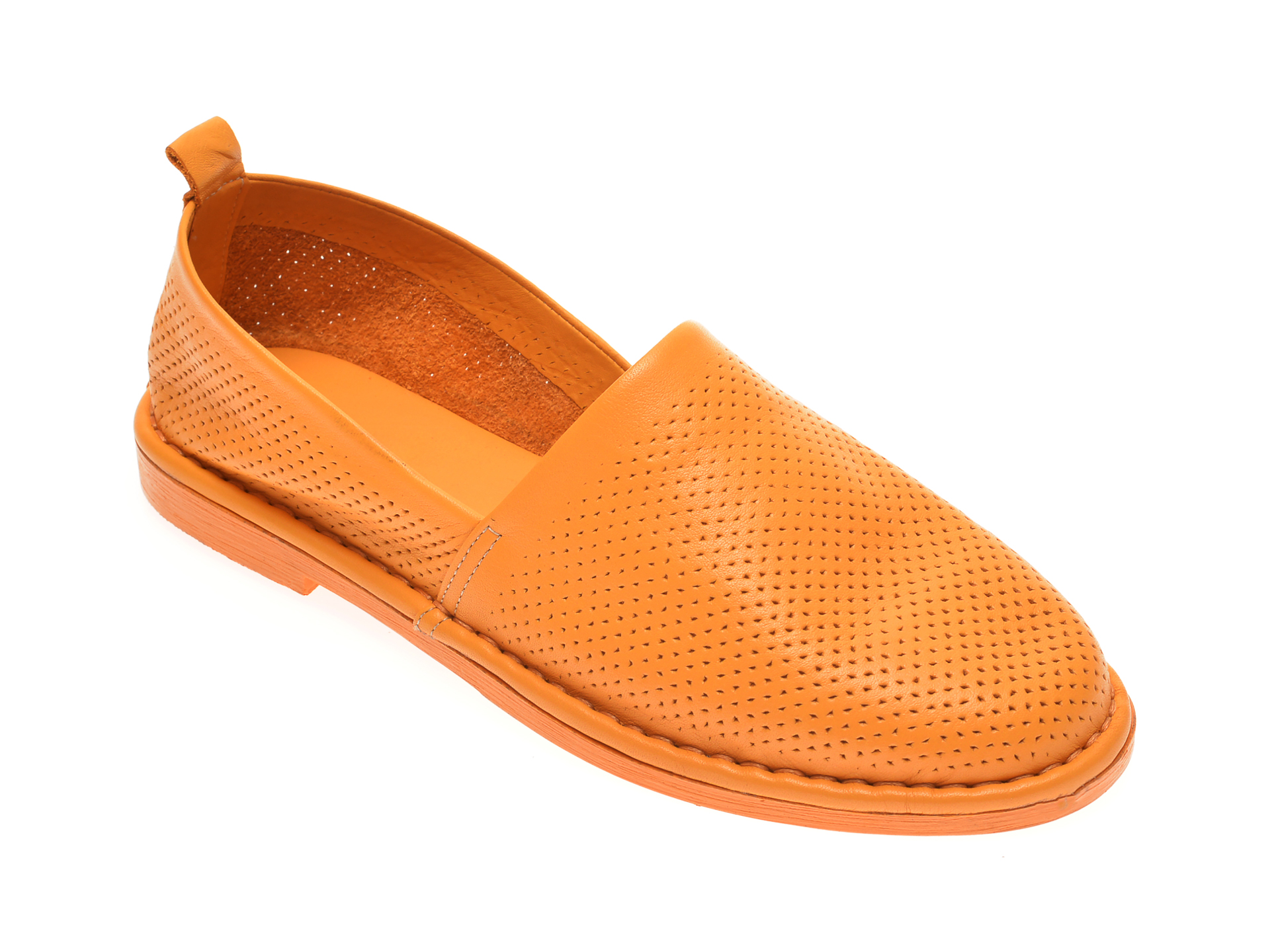 Pantofi LE BERDE portocalii, 76100M6, din piele naturala