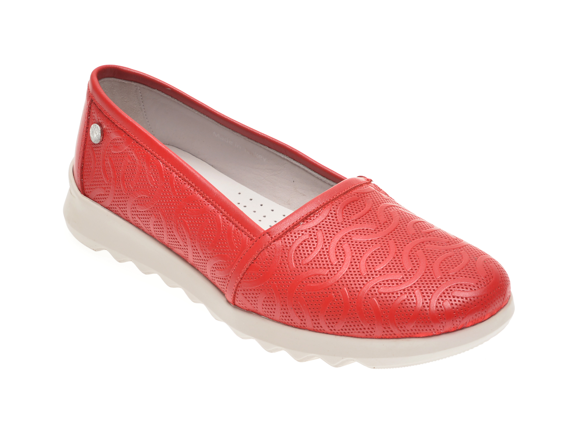 Pantofi LE BERDE rosii, 146BAG, din piele naturala