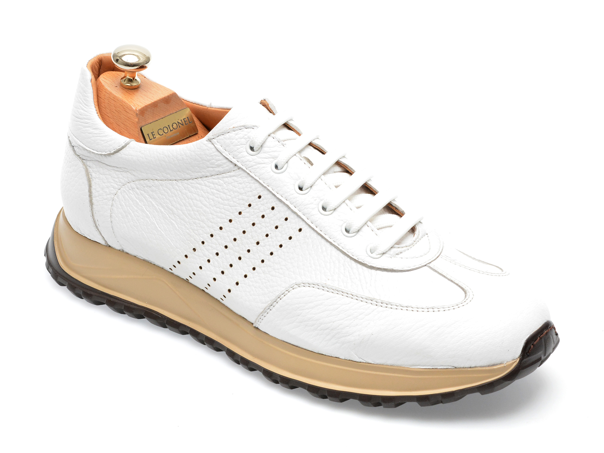 Pantofi LE COLONEL albi, 62818, din piele naturala /barbati/pantofi imagine noua