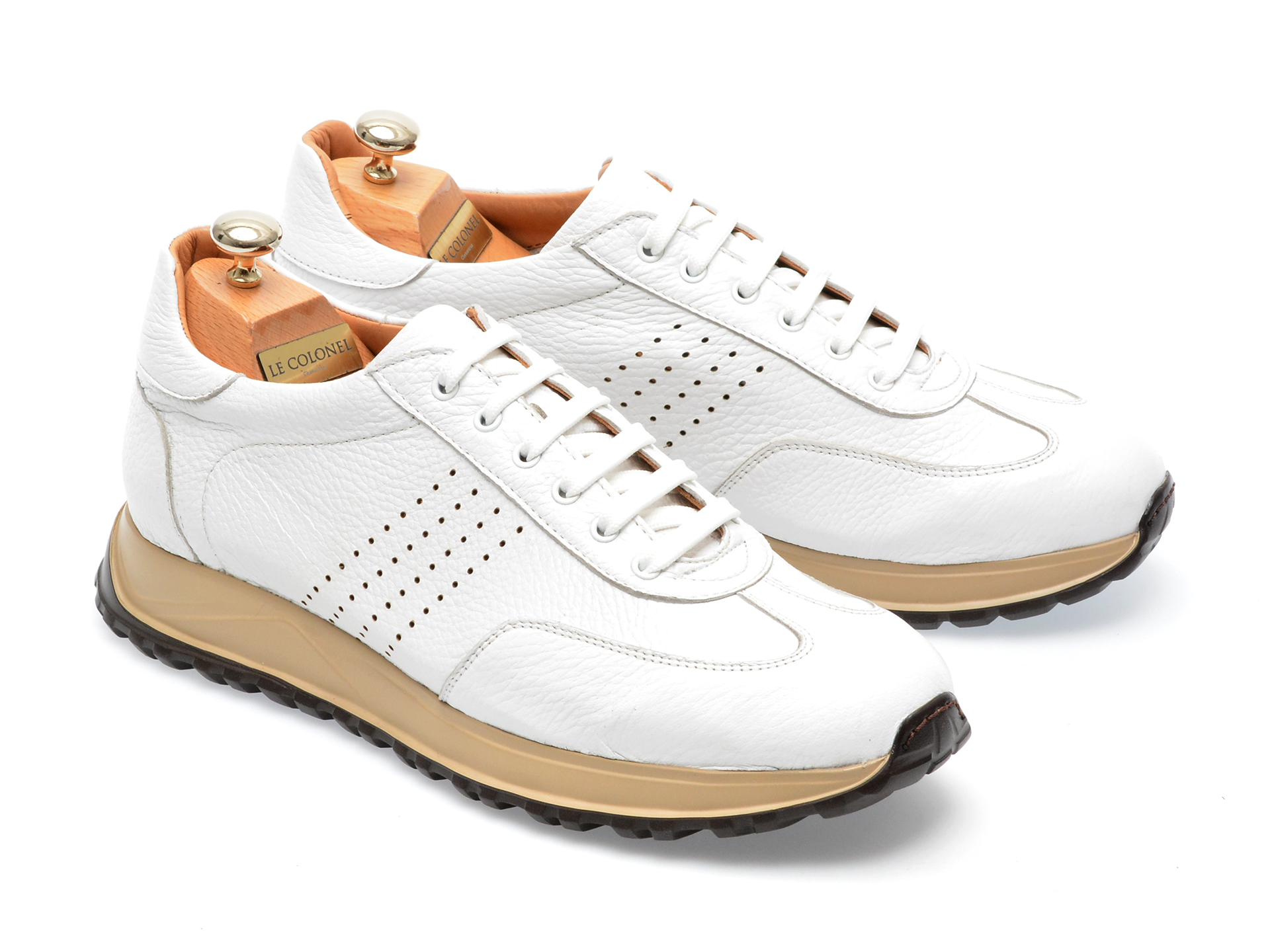 Poze Pantofi LE COLONEL albi, 62818, din piele naturala