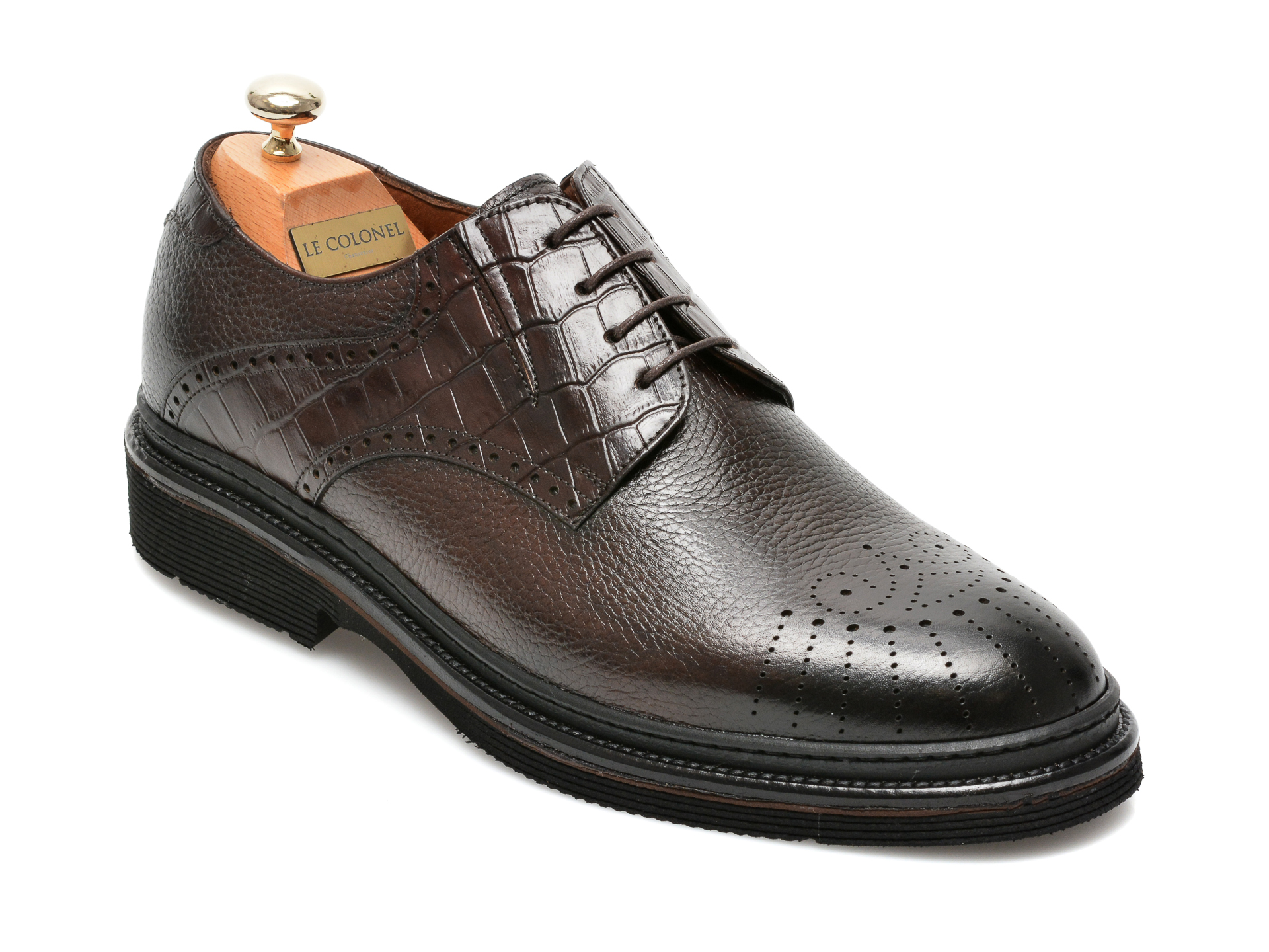 Pantofi LE COLONEL maro, 61722, din piele naturala imagine reduceri black friday 2021 Le Colonel