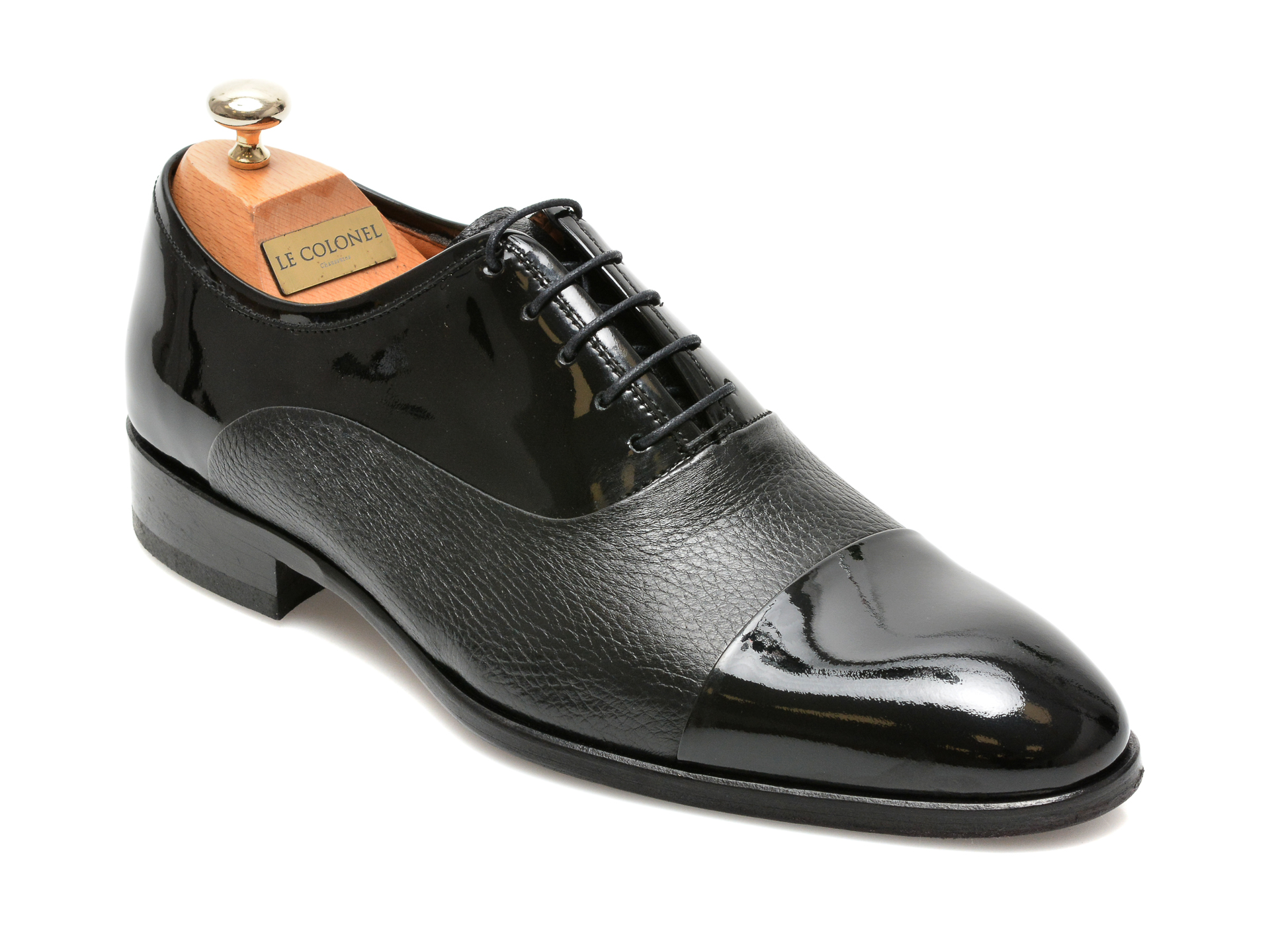 Pantofi LE COLONEL negri, 327117, din piele naturala lacuita /barbati/pantofi