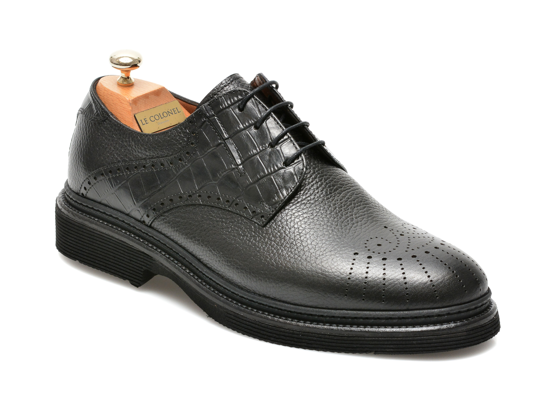 Pantofi LE COLONEL negri, 61722, din piele naturala imagine reduceri black friday 2021 Le Colonel