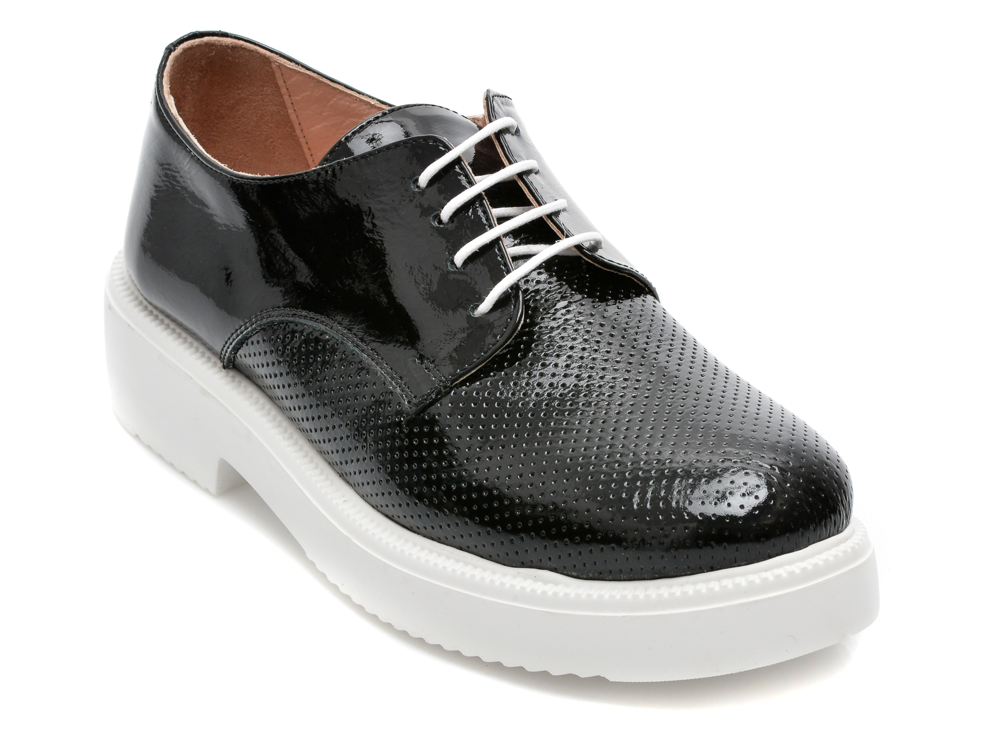 Pantofi LOBAS SHOES negri, 302, din piele naturala lacuita /femei/pantofi imagine noua
