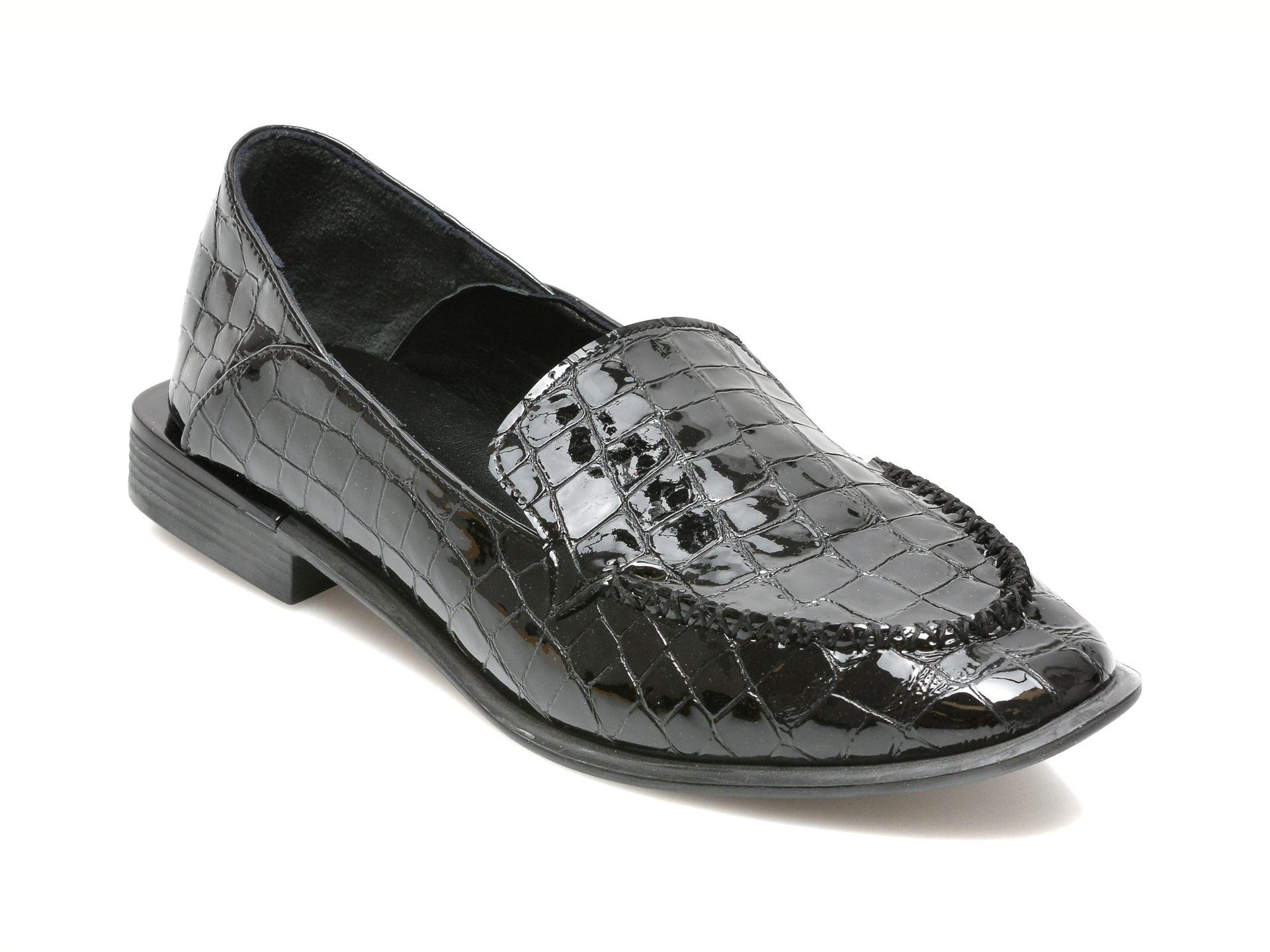 Pantofi LOLILELLA negri, 1400, din piele croco LOLILELLA imagine noua