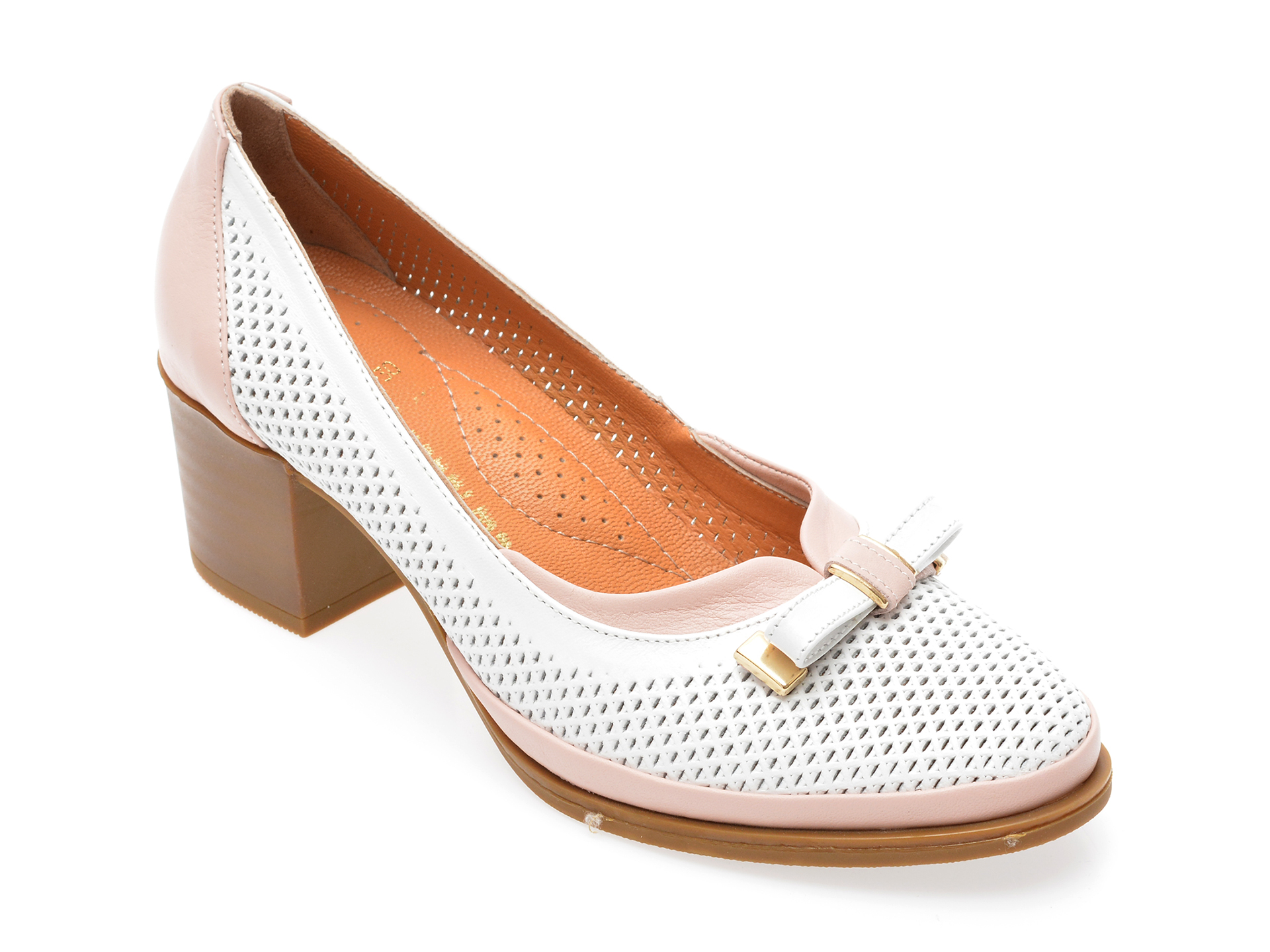 Pantofi MARANI MAGLI albi, 10059, din piele naturala /femei/pantofi