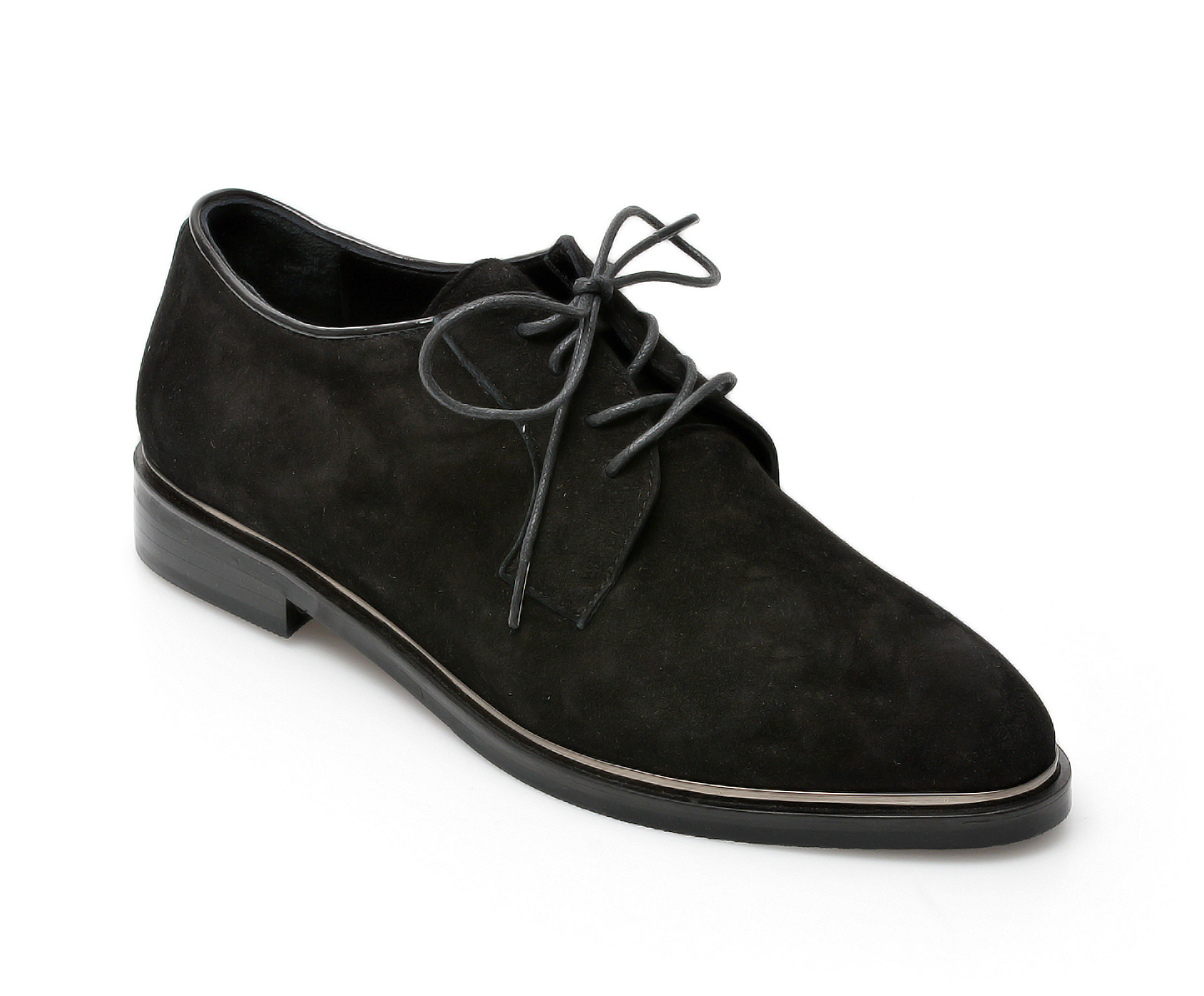 Pantofi MARIO BERLUCCI negri, 1002, din piele intoarsa MARIO BERLUCCI
