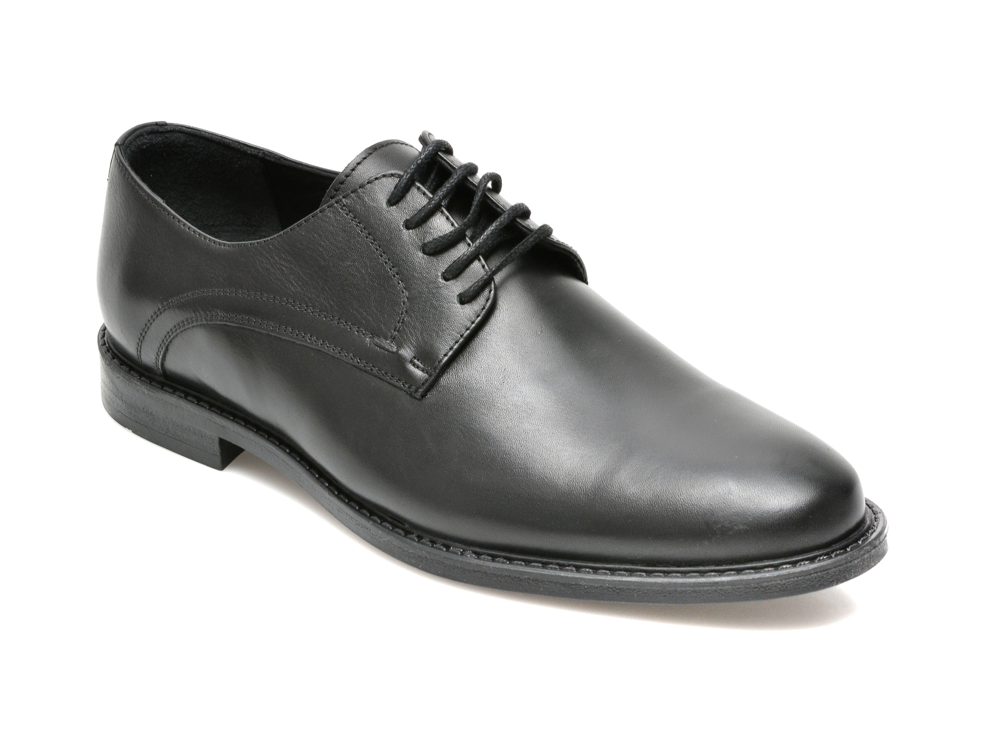 Pantofi negri, OTTER, 873, din piele naturala imagine reduceri black friday 2021 Otter