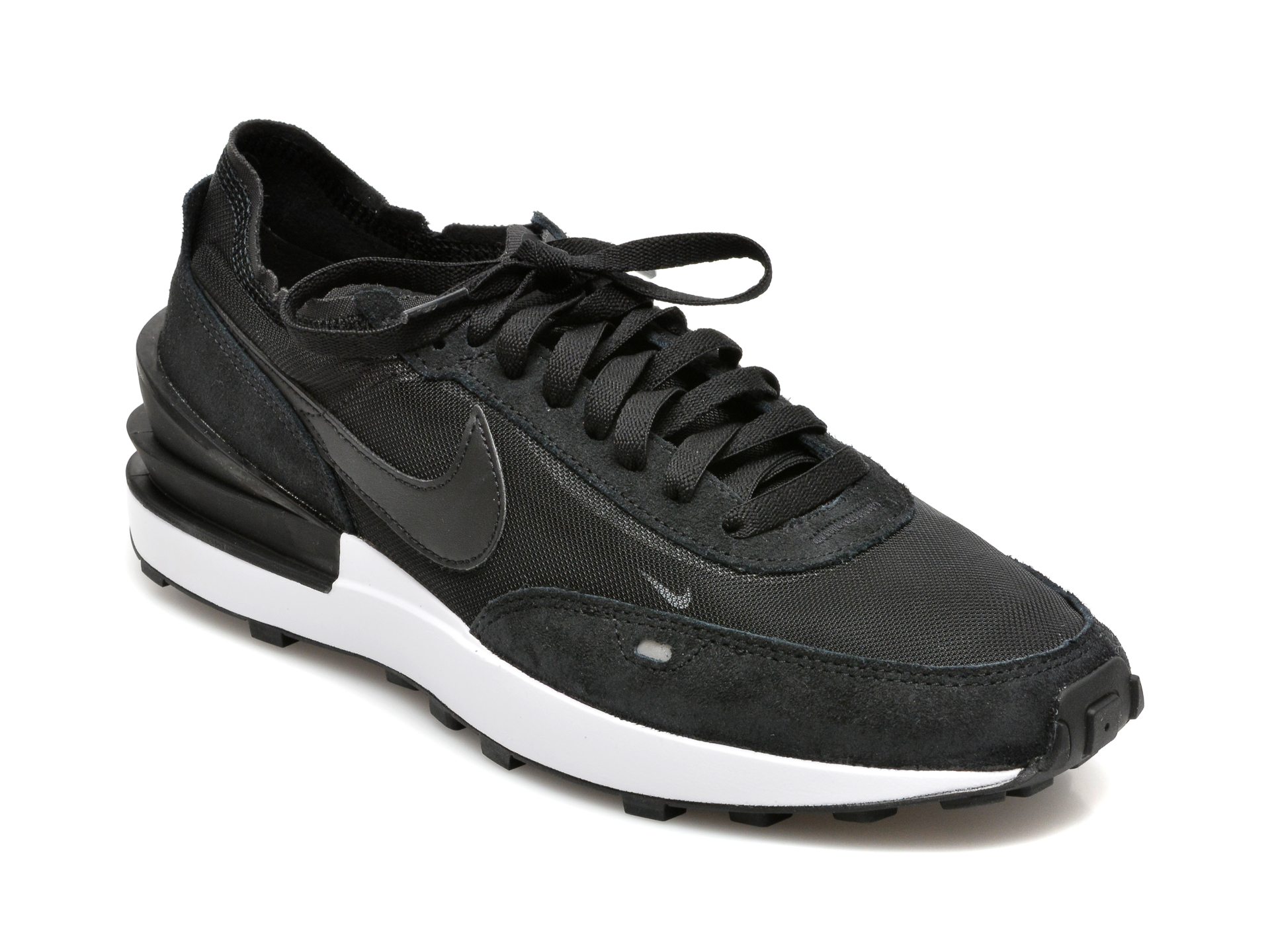 Pantofi NIKE negri, NIKE WAFFLE ONE, din material textil Nike imagine 2022 13clothing.ro