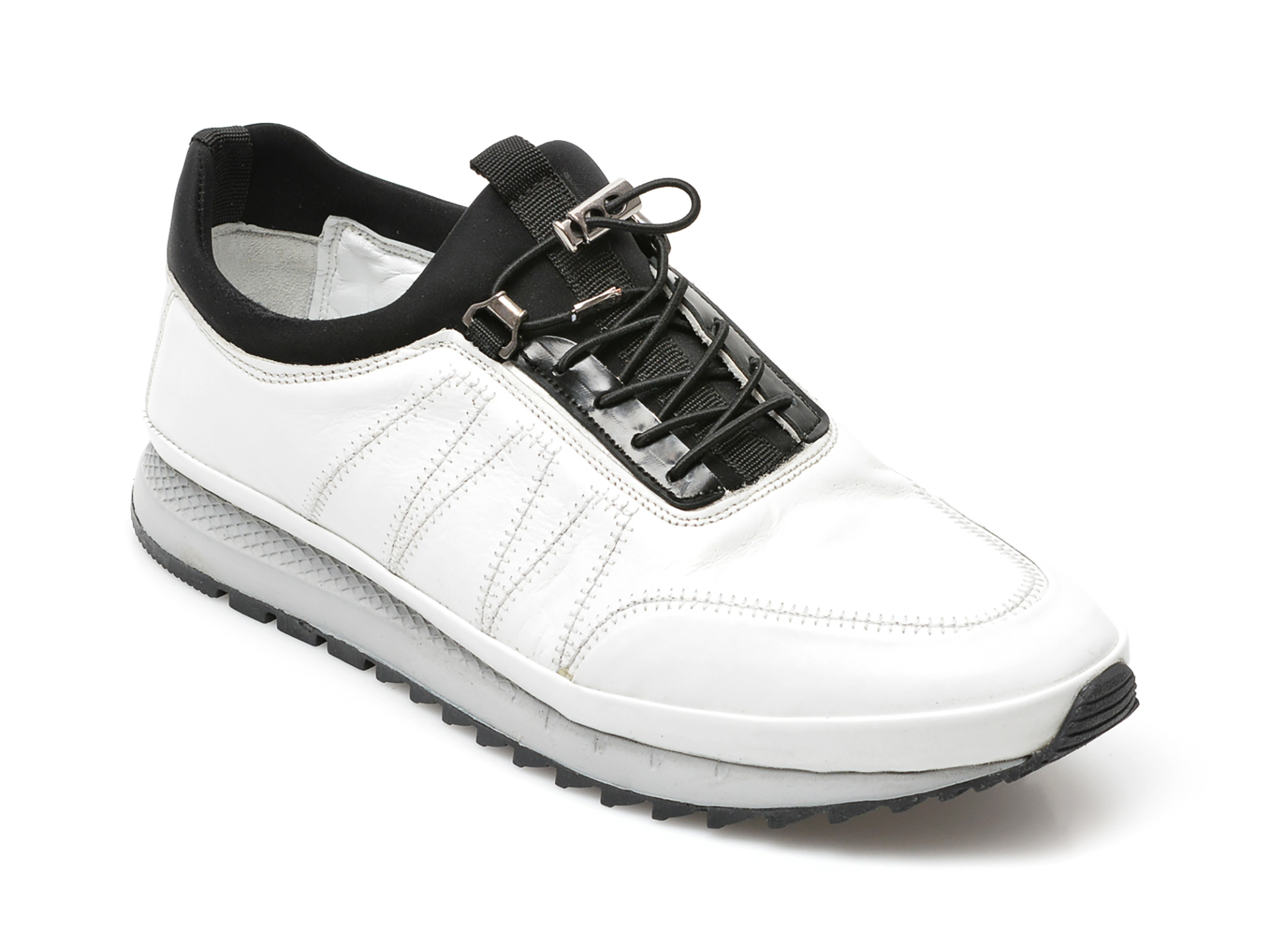 Pantofi OTTER albi, M63839, din piele naturala