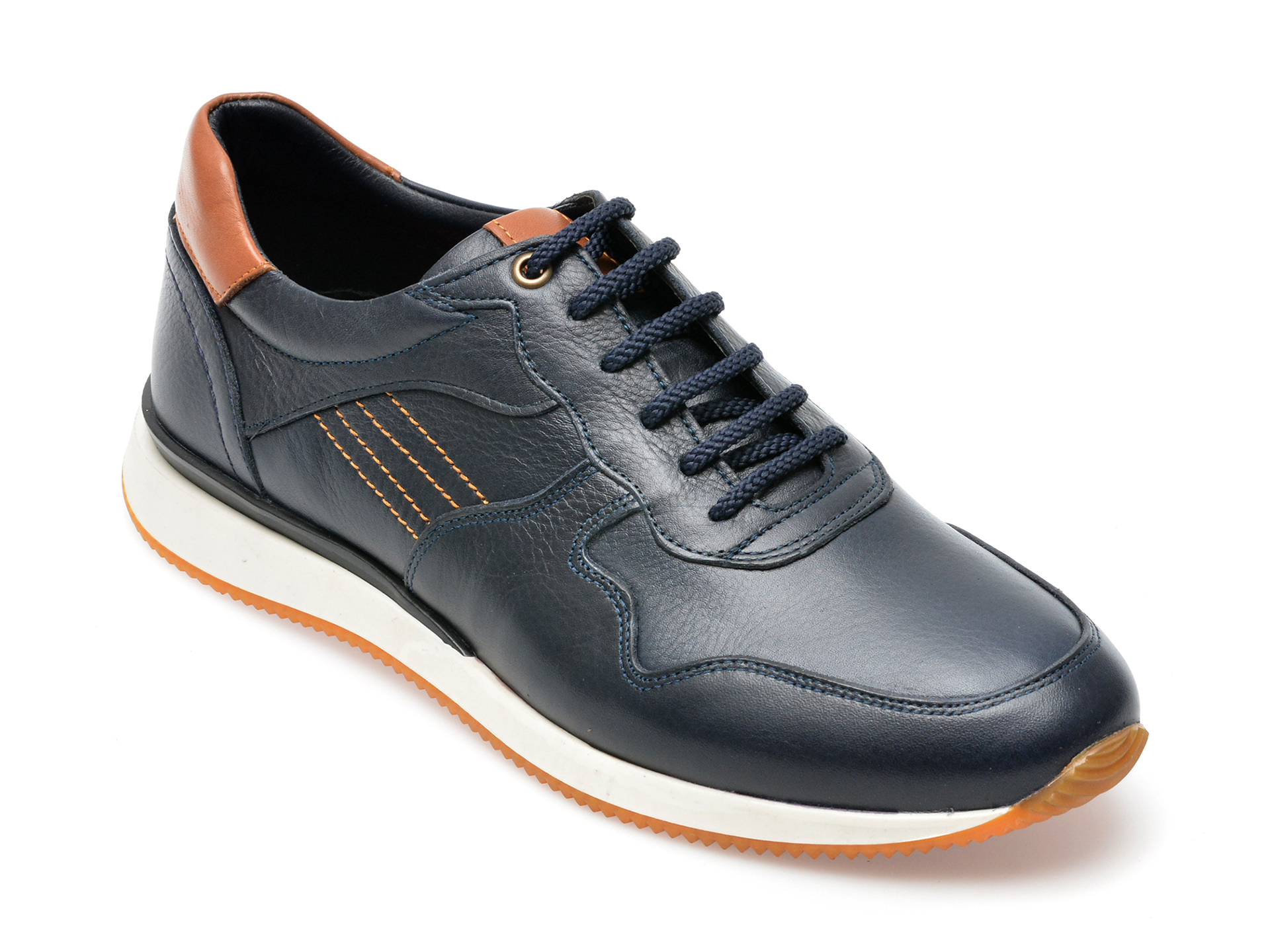 Pantofi OTTER bleumarin, 231107, din piele naturala /barbati/pantofi imagine super redus 2022