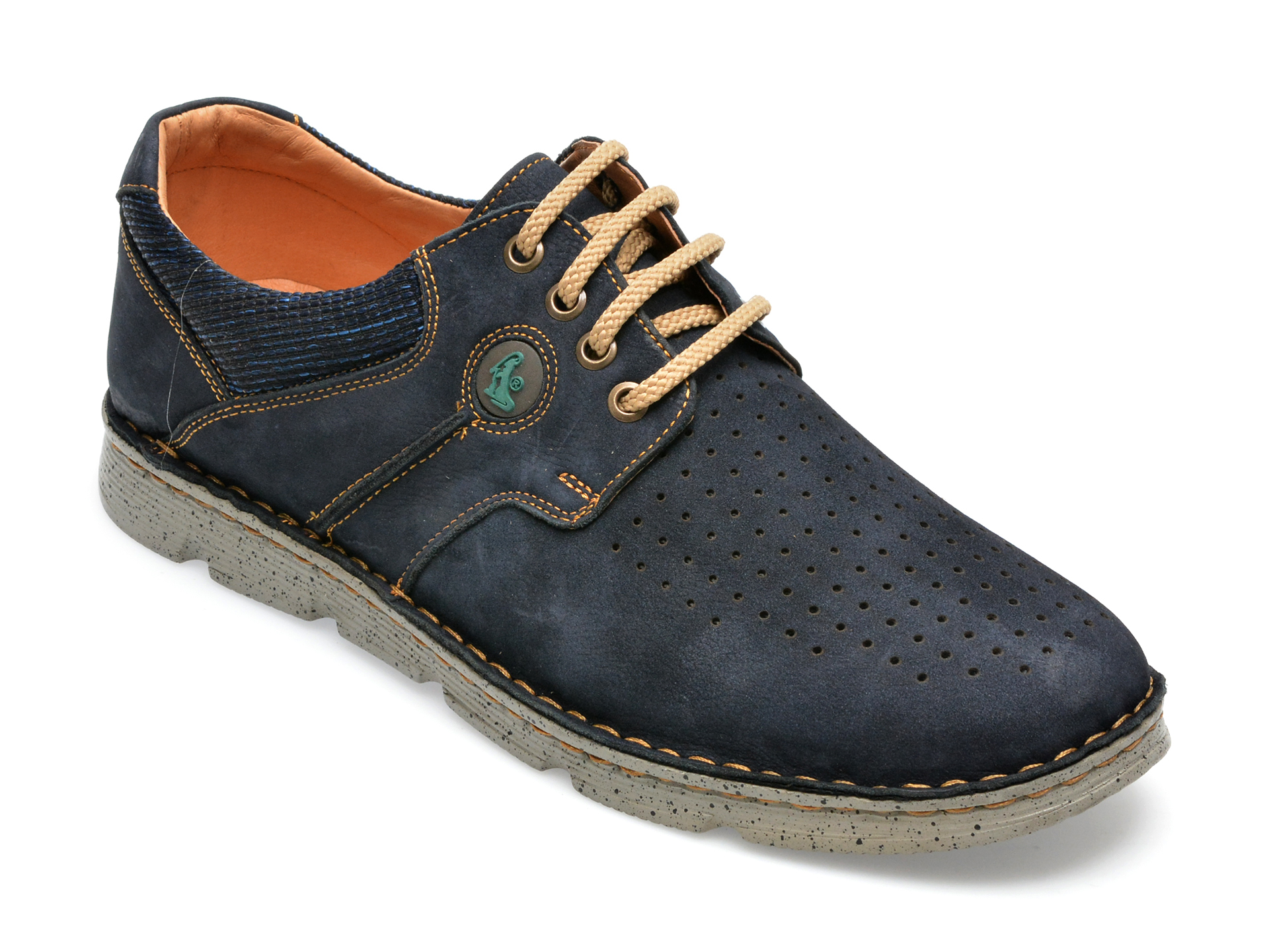 Pantofi OTTER bleumarin, 2827, din nabuc /barbati/pantofi