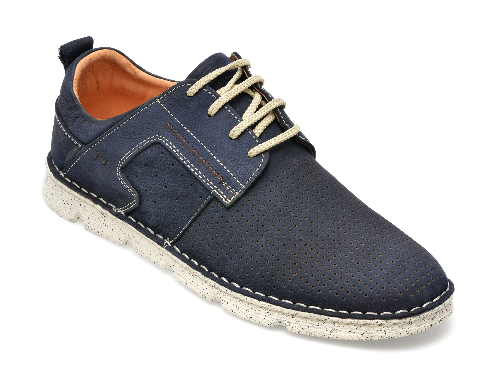 Pantofi OTTER bleumarin, 2835, din nabuc /barbati/pantofi