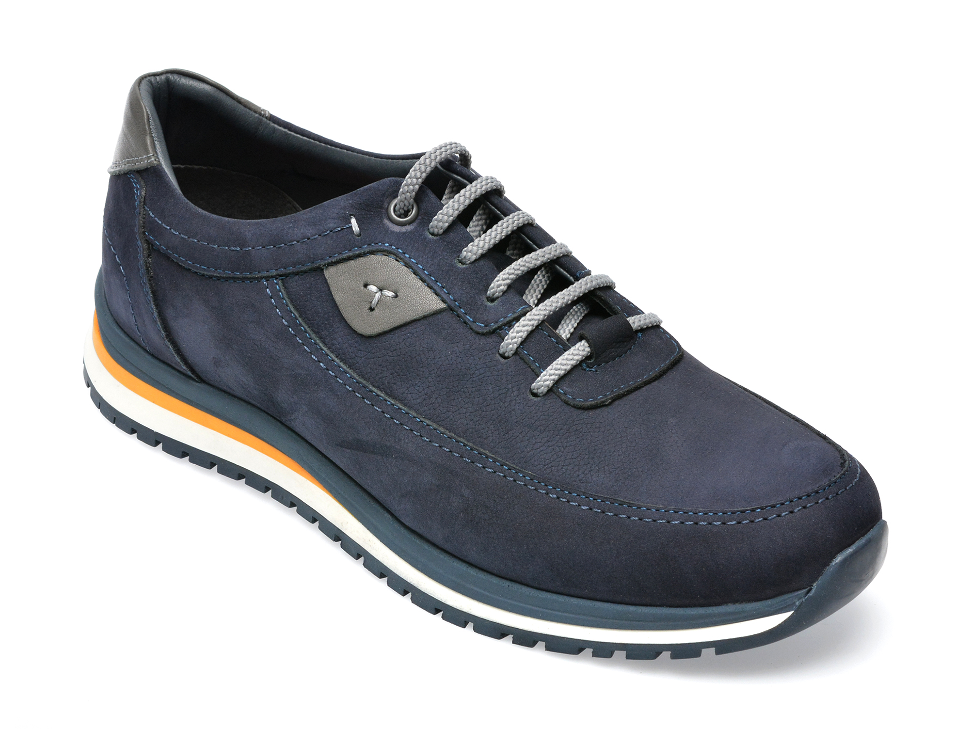 Pantofi OTTER bleumarin, 4161, din nabuc /barbati/pantofi