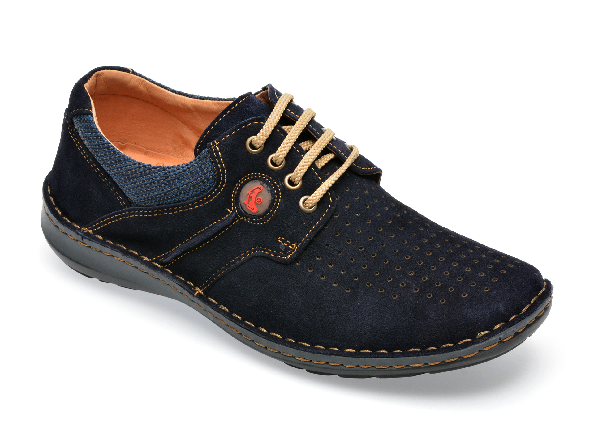 Pantofi OTTER bleumarin, 9560, din piele intoarsa /barbati/pantofi imagine super redus 2022