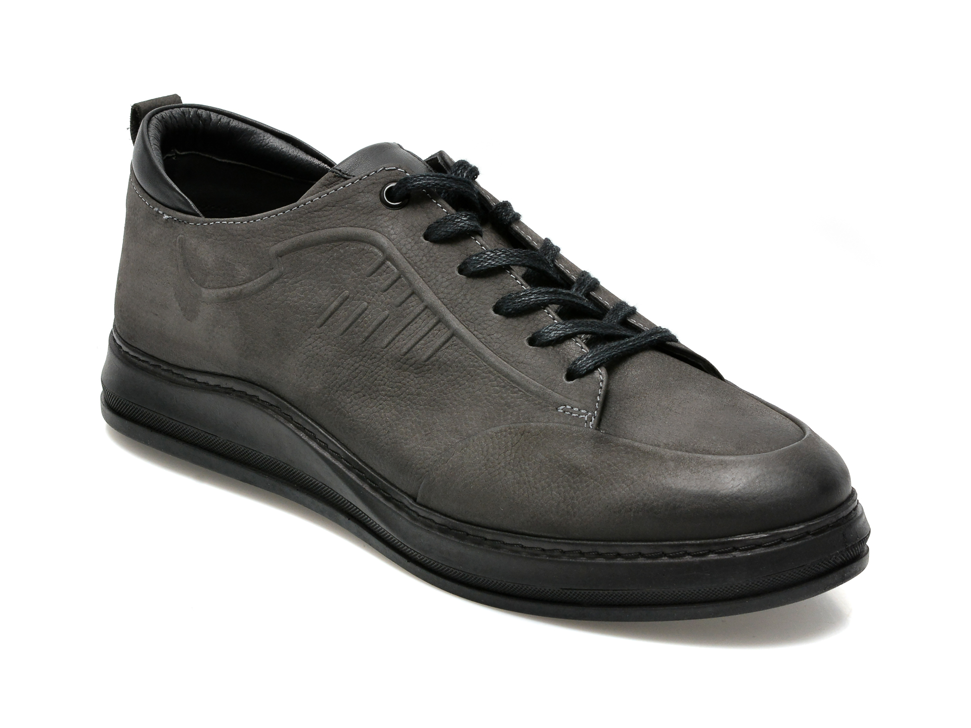 Pantofi OTTER gri, 342019, din nabuc /barbati/pantofi imagine noua
