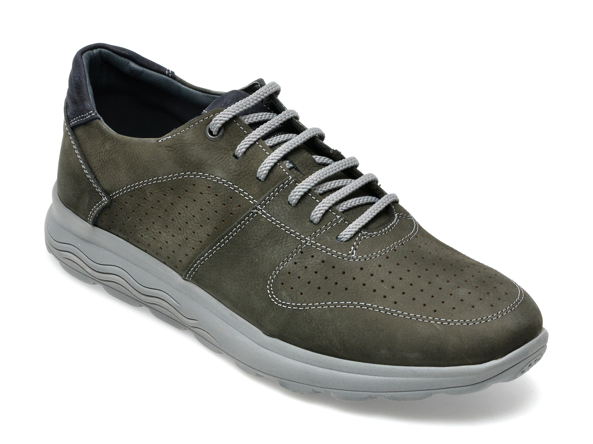 Pantofi OTTER gri, SF6031, din nabuc /barbati/pantofi imagine noua