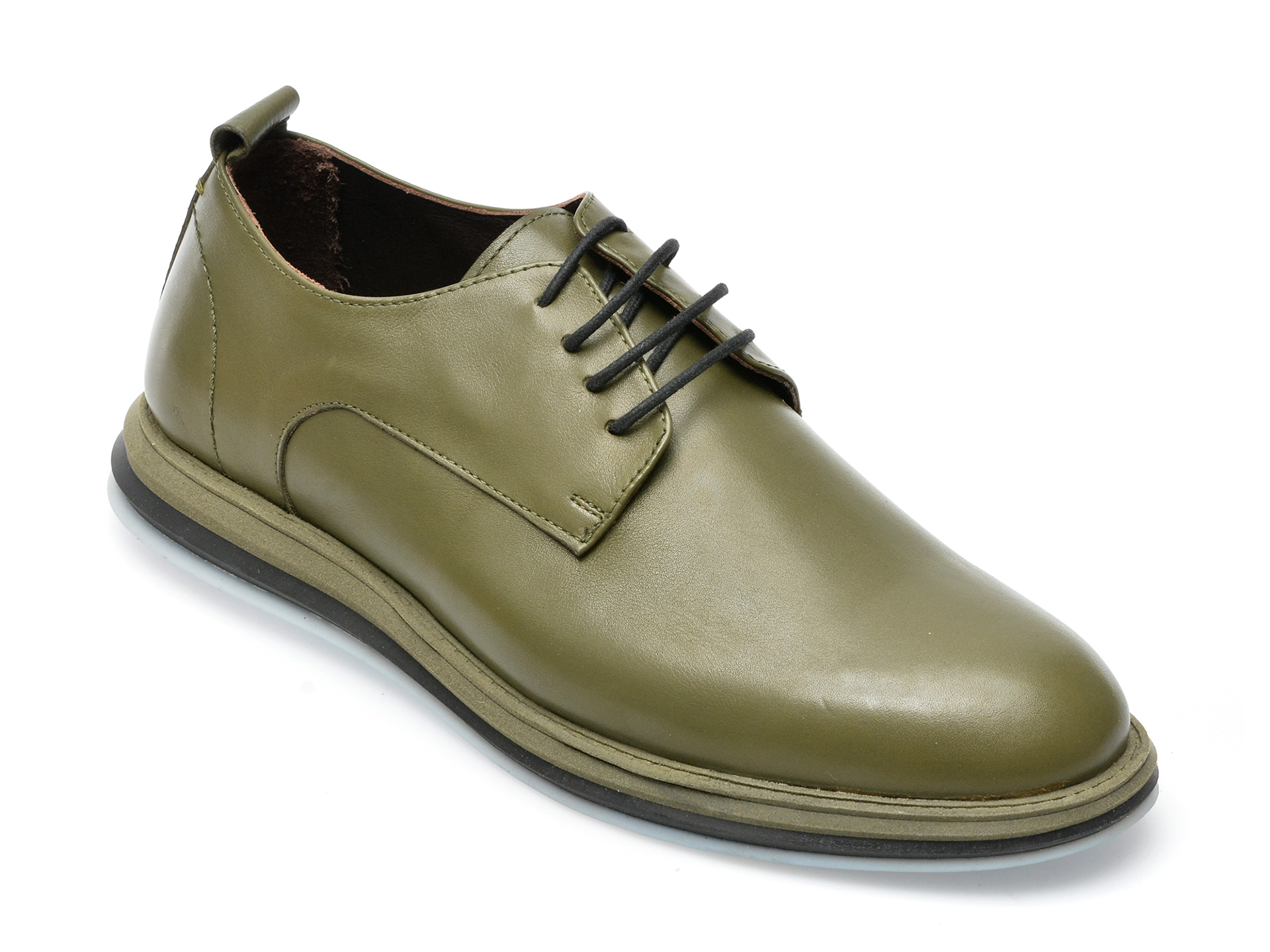 Pantofi OTTER kaki, M66229, din piele naturala /barbati/pantofi imagine noua