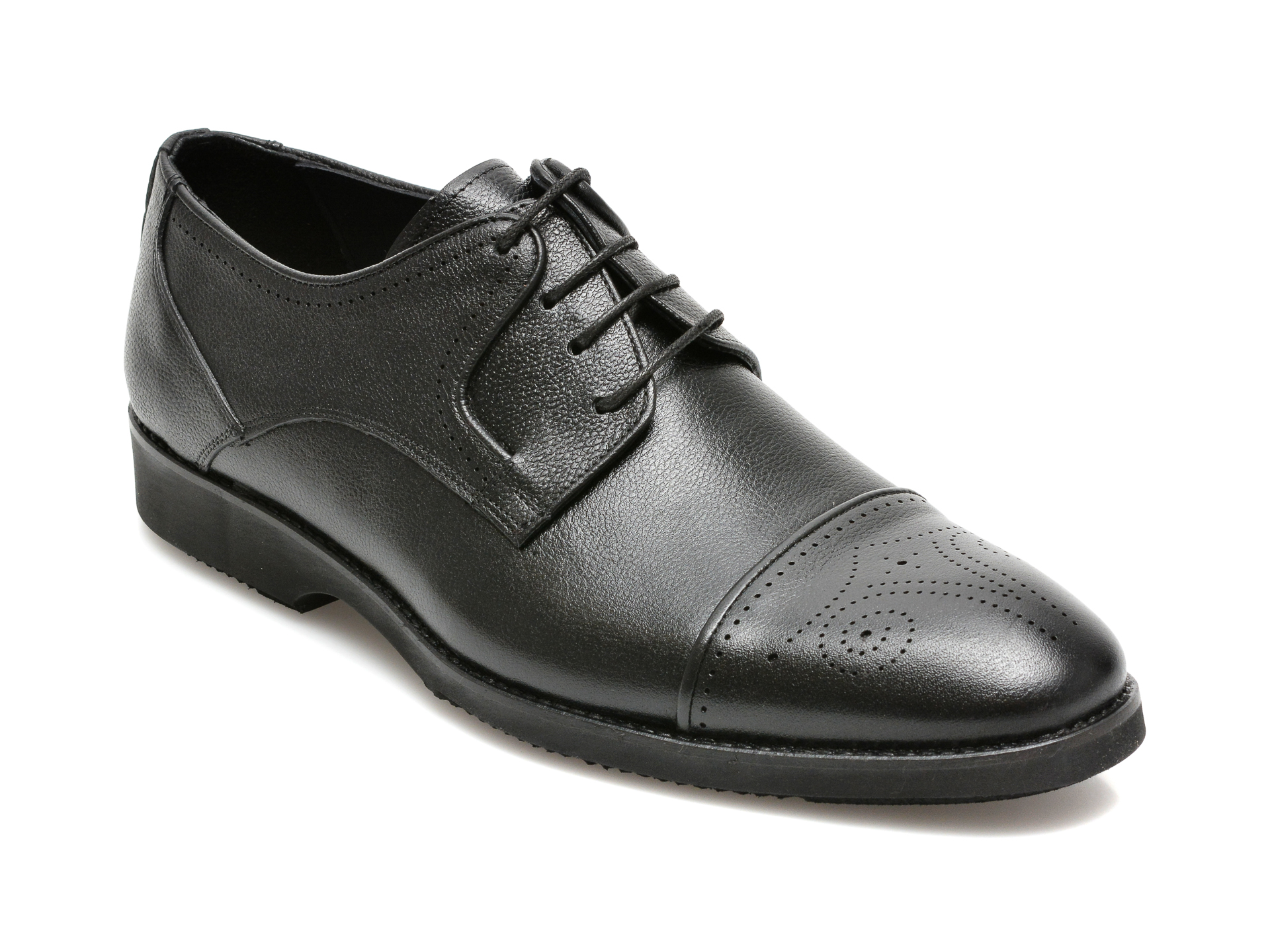 Pantofi OTTER negri, 1201, din piele naturala otter imagine noua