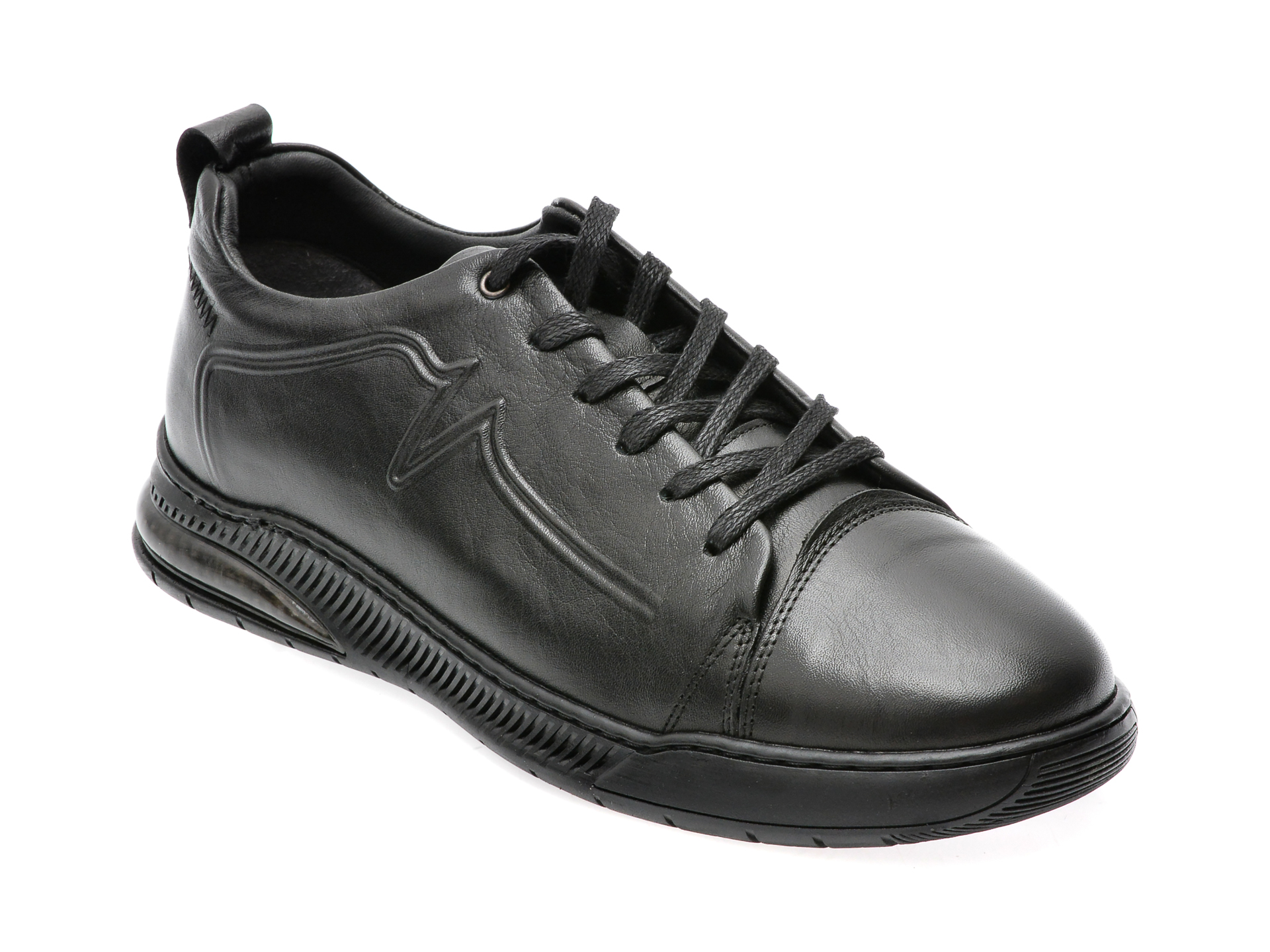 Pantofi OTTER negri, 17411, din piele naturala /barbati/pantofi
