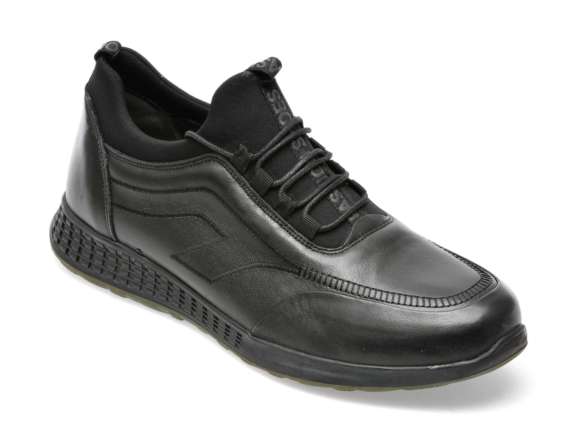 Pantofi OTTER negri, 21RS1129, din piele naturala /barbati/pantofi imagine noua