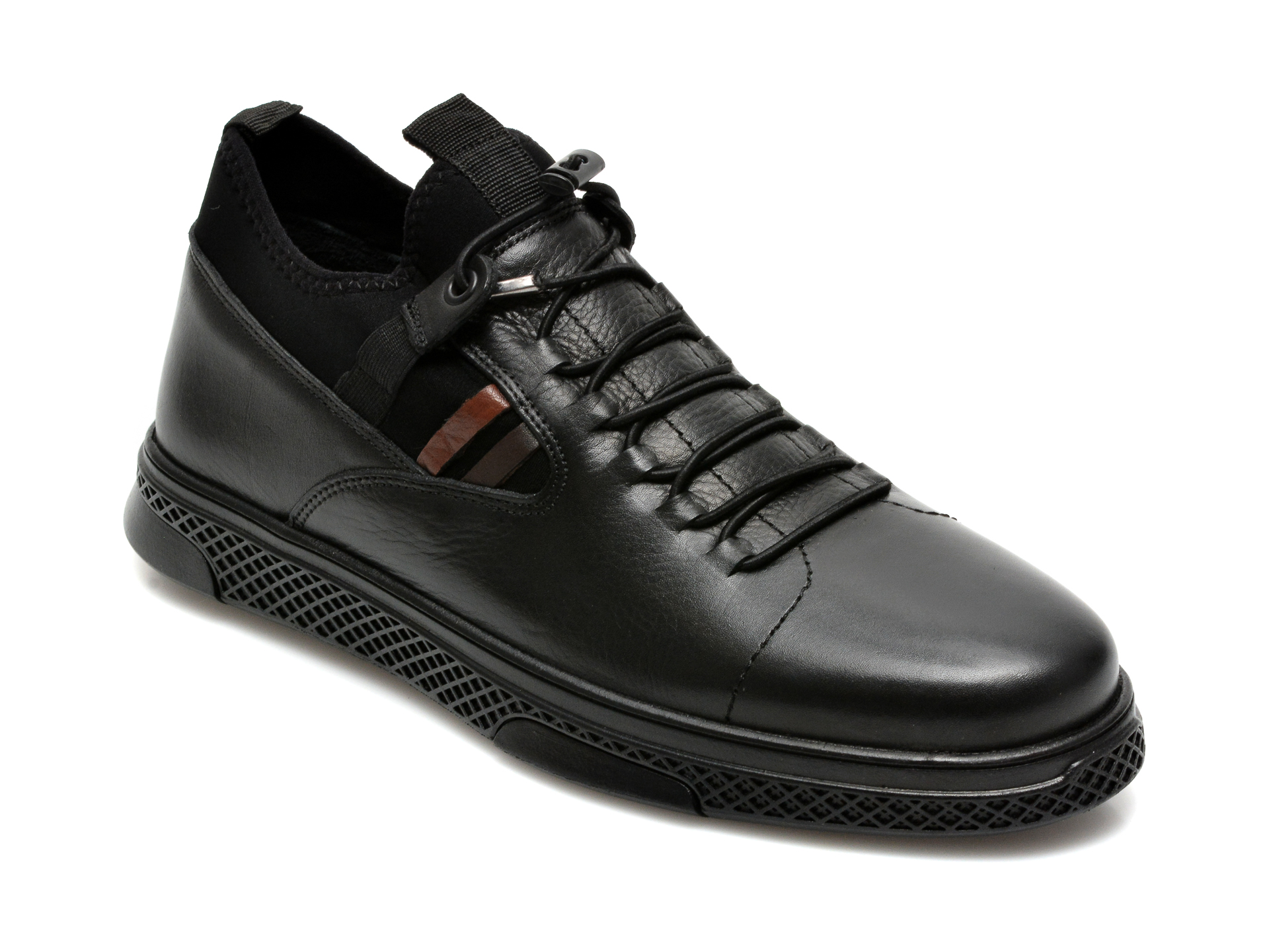 Pantofi OTTER negri, 21RS117, din material textil si piele naturala 2023 ❤️ Pret Super otter.ro imagine noua 2022