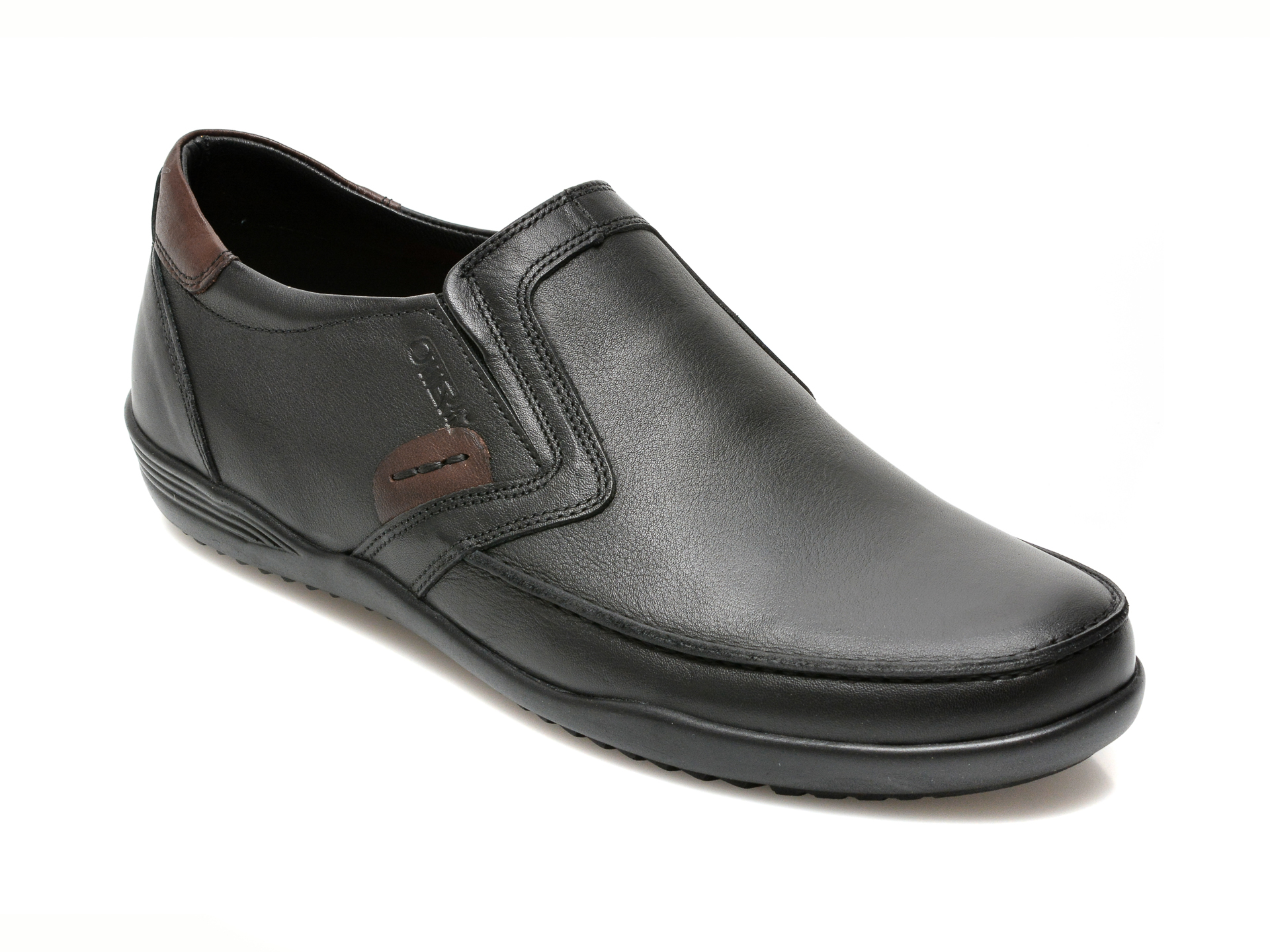 Pantofi OTTER negri, 220, din piele naturala /barbati/pantofi