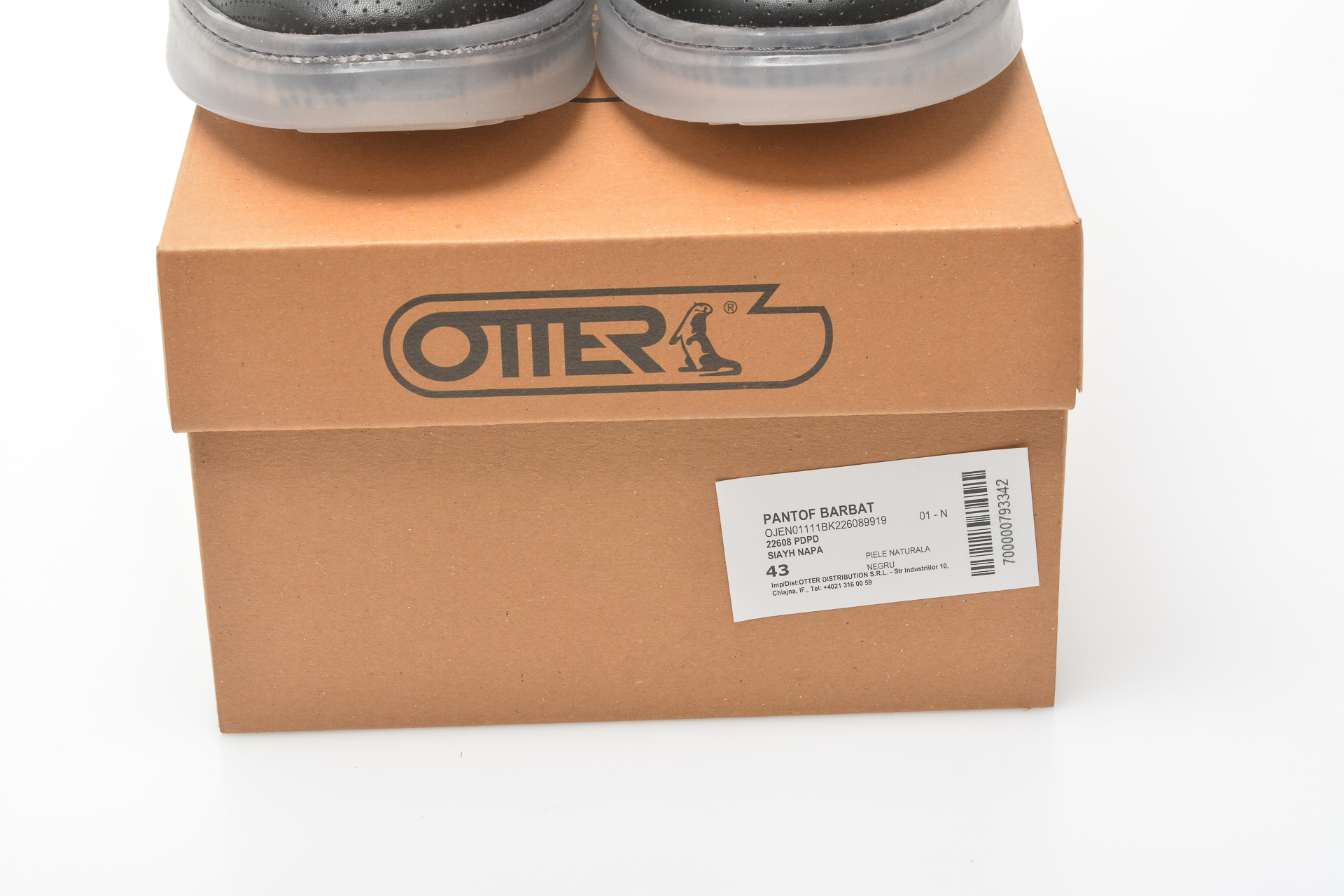 Pantofi OTTER negri, 22608, din piele naturala Otter imagine 2022 reducere