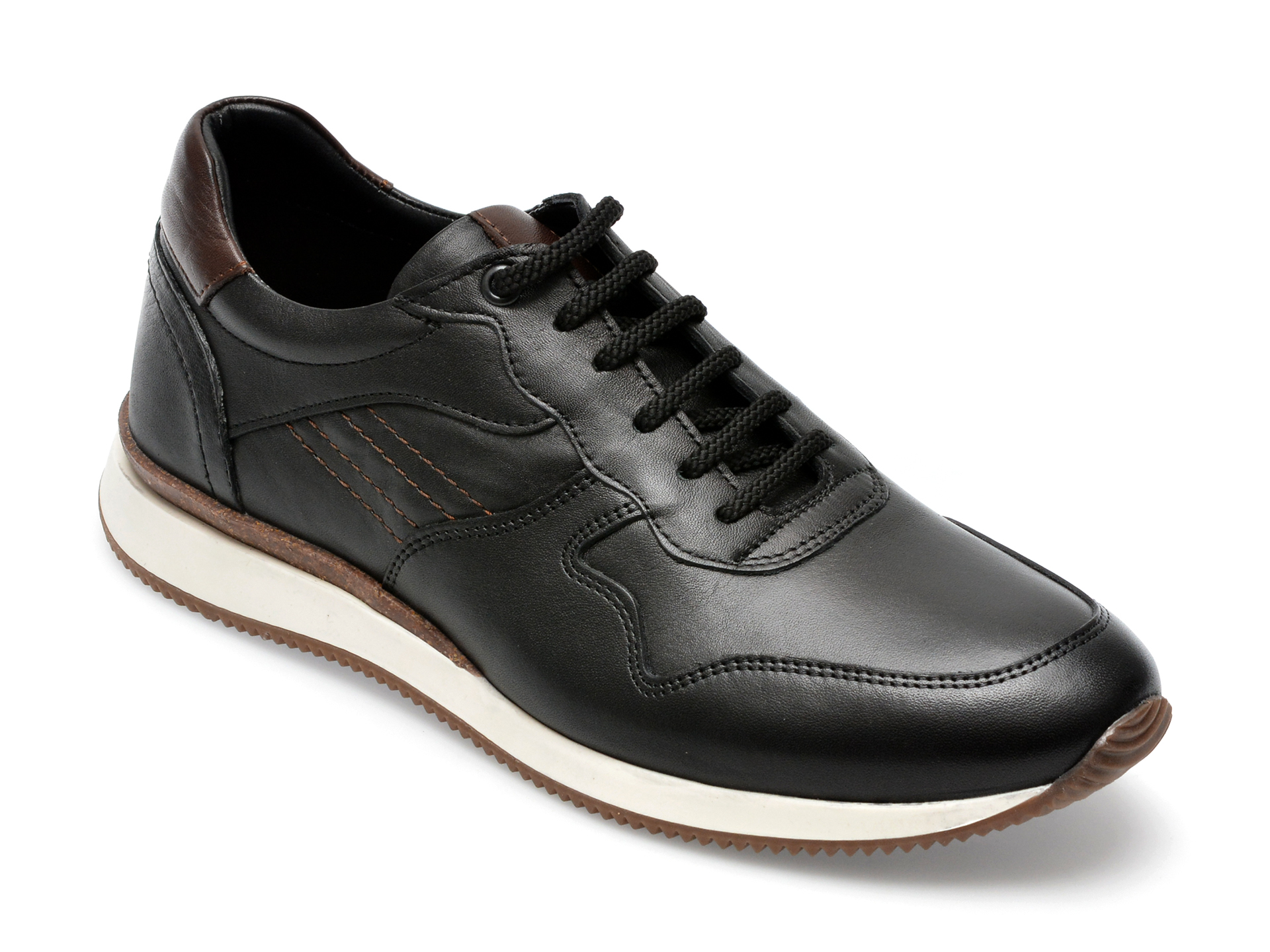 Pantofi OTTER negri, 231107, din piele naturala /barbati/pantofi imagine super redus 2022