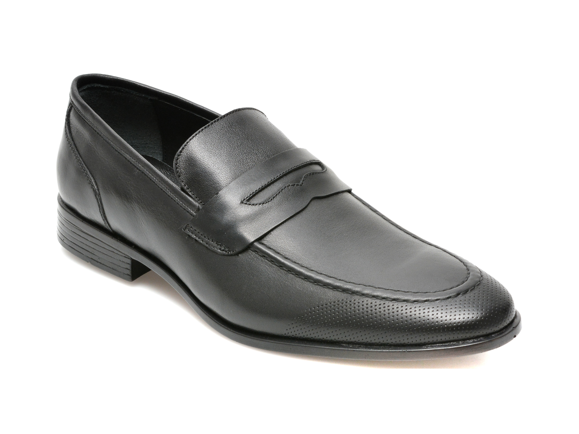 Pantofi OTTER negri, 2386, din piele naturala otter imagine noua
