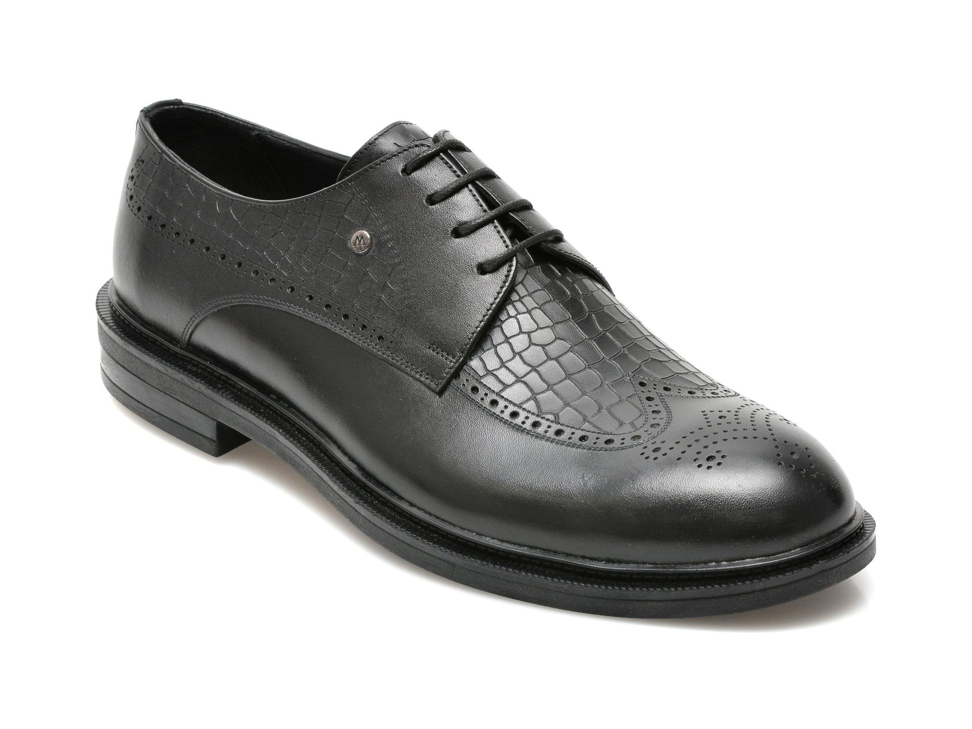 Pantofi OTTER negri, 26010, din piele naturala otter imagine noua