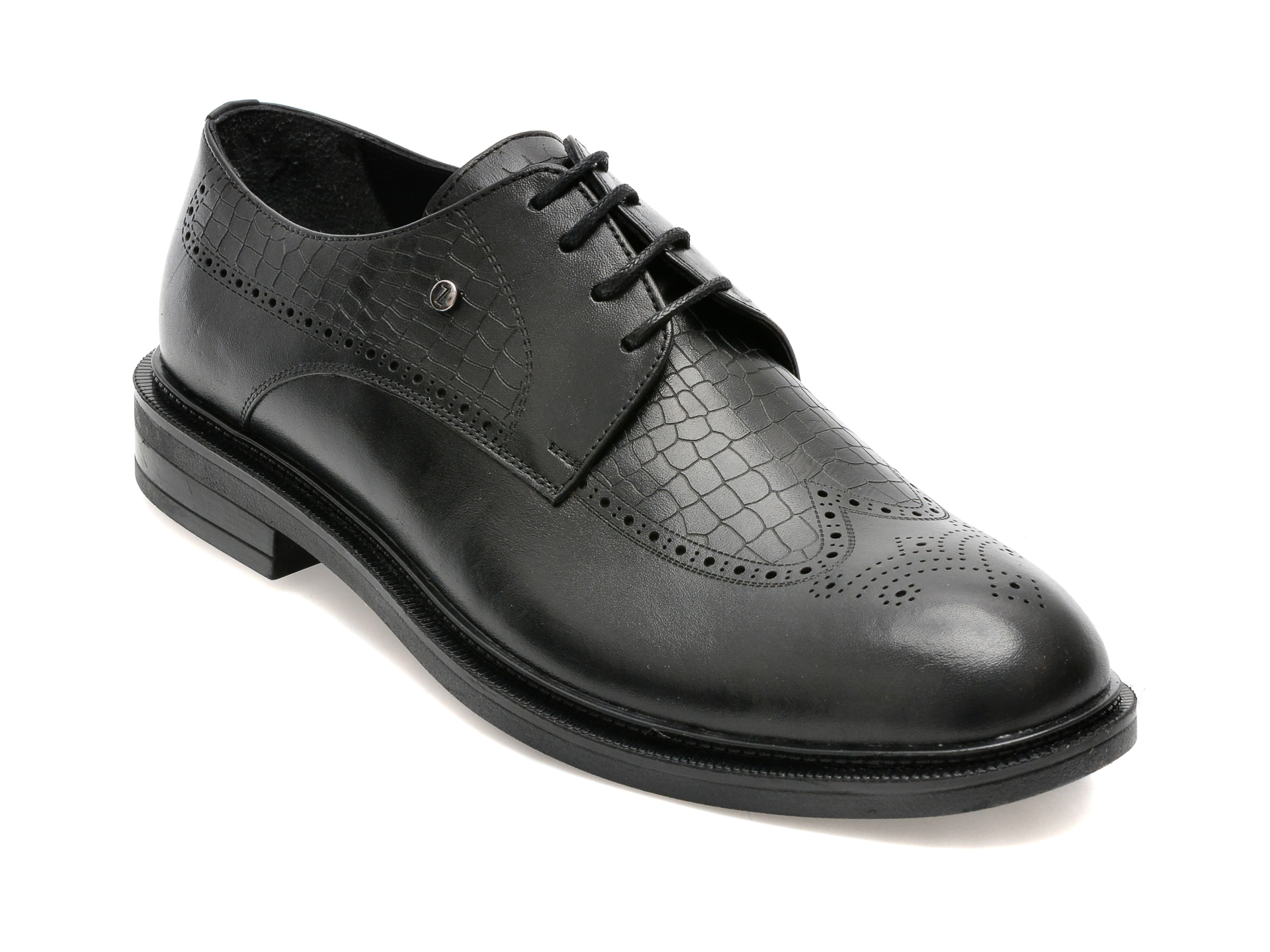 Pantofi OTTER negri, 26010, din piele naturala /barbati/pantofi imagine noua
