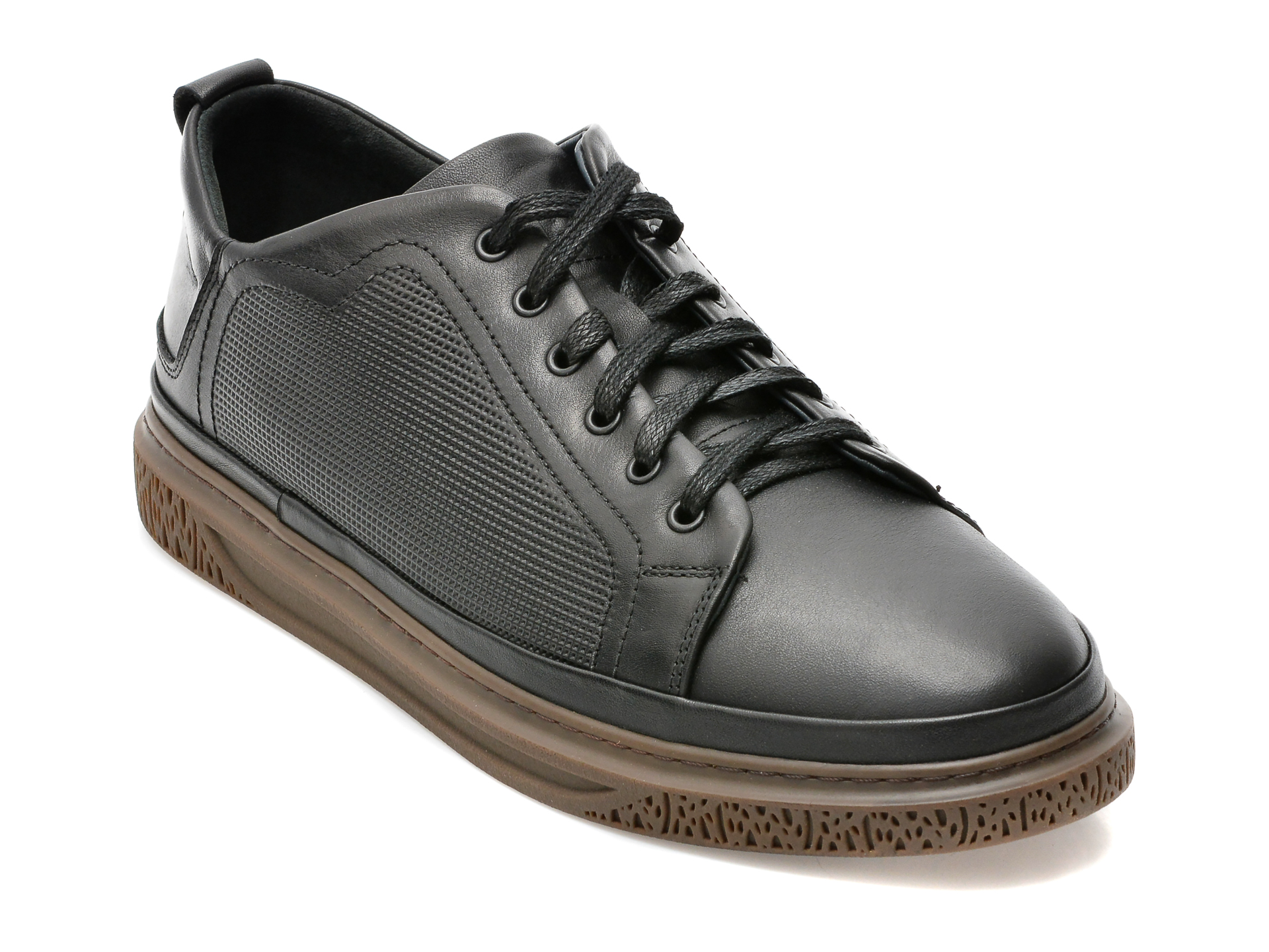 Pantofi OTTER negri, 33682, din piele naturala /barbati/pantofi
