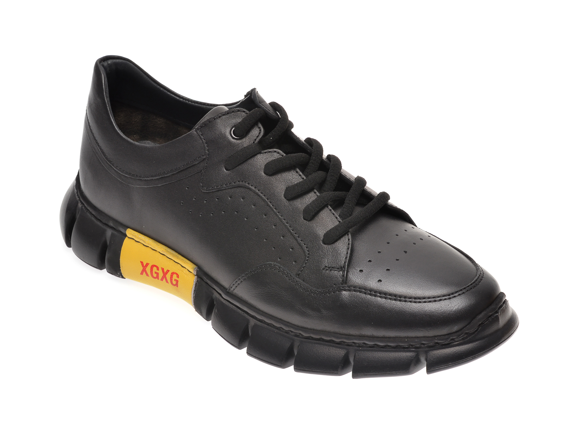 Pantofi OTTER negri, 40101, din piele naturala