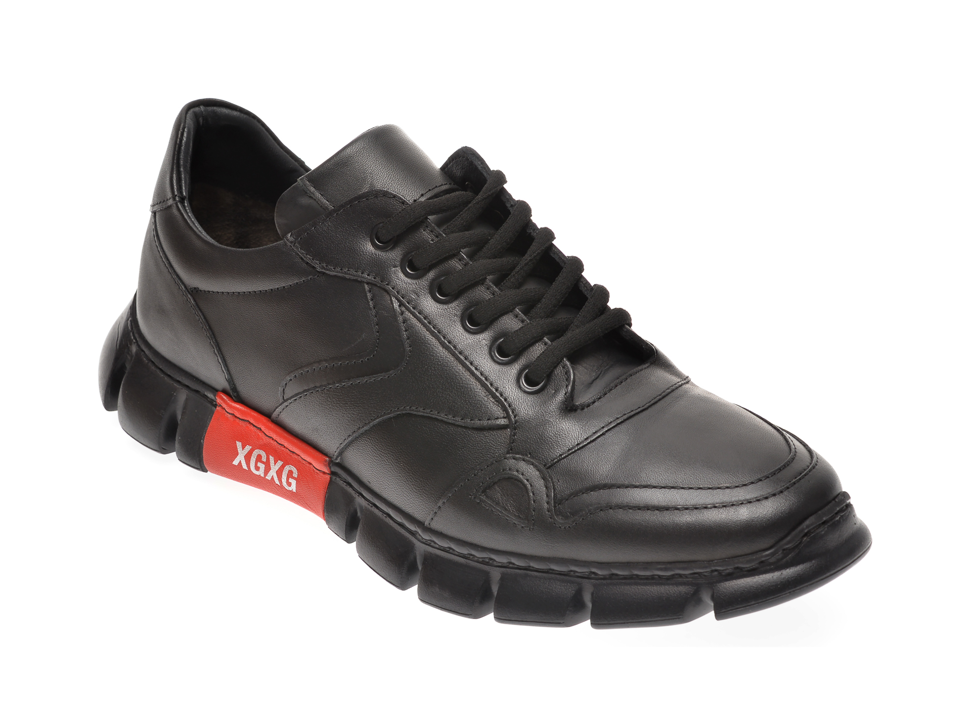 Pantofi OTTER negri, 40102, din piele naturala