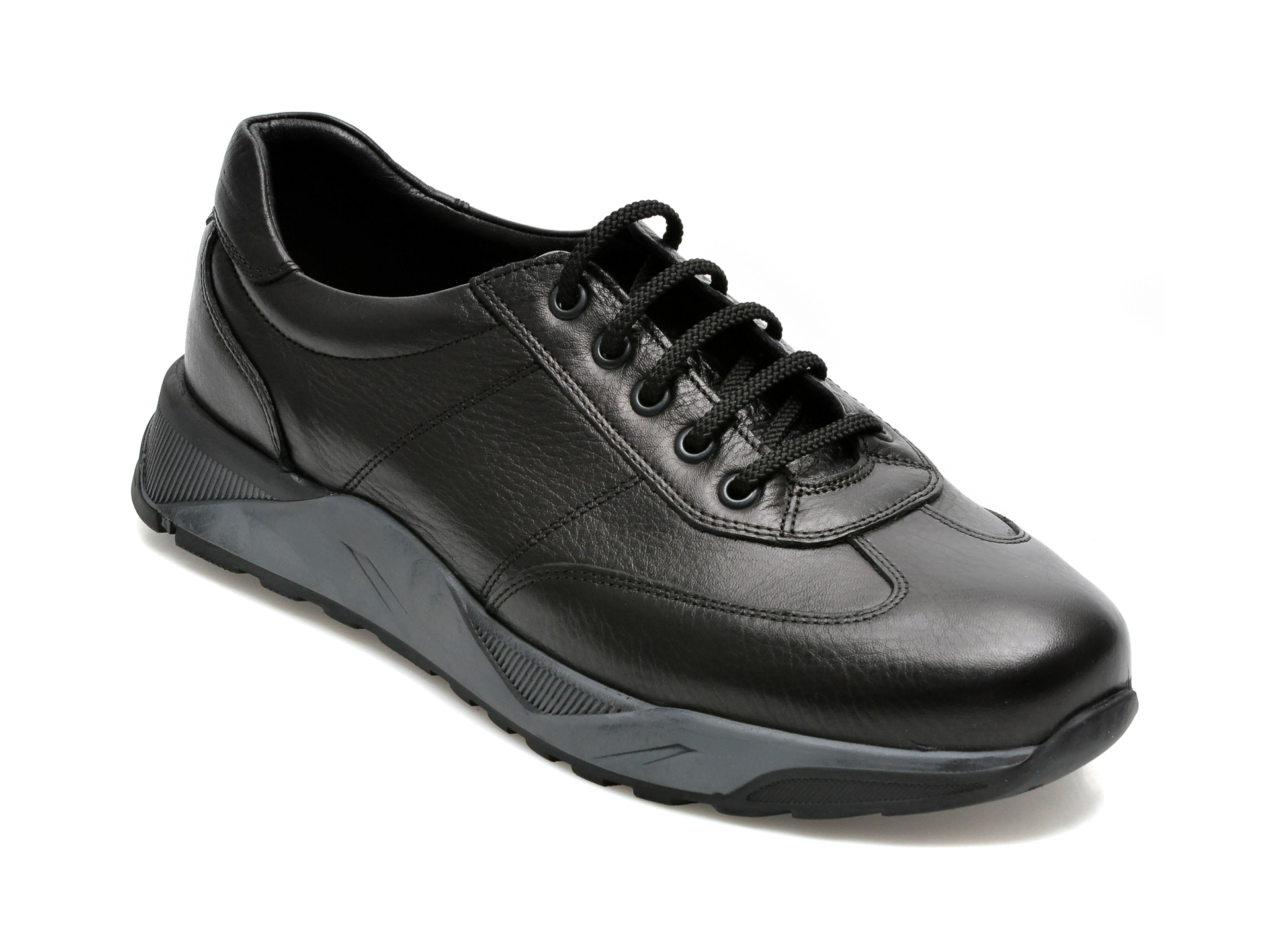 Pantofi OTTER negri, 4411, din piele naturala /barbati/pantofi imagine super redus 2022